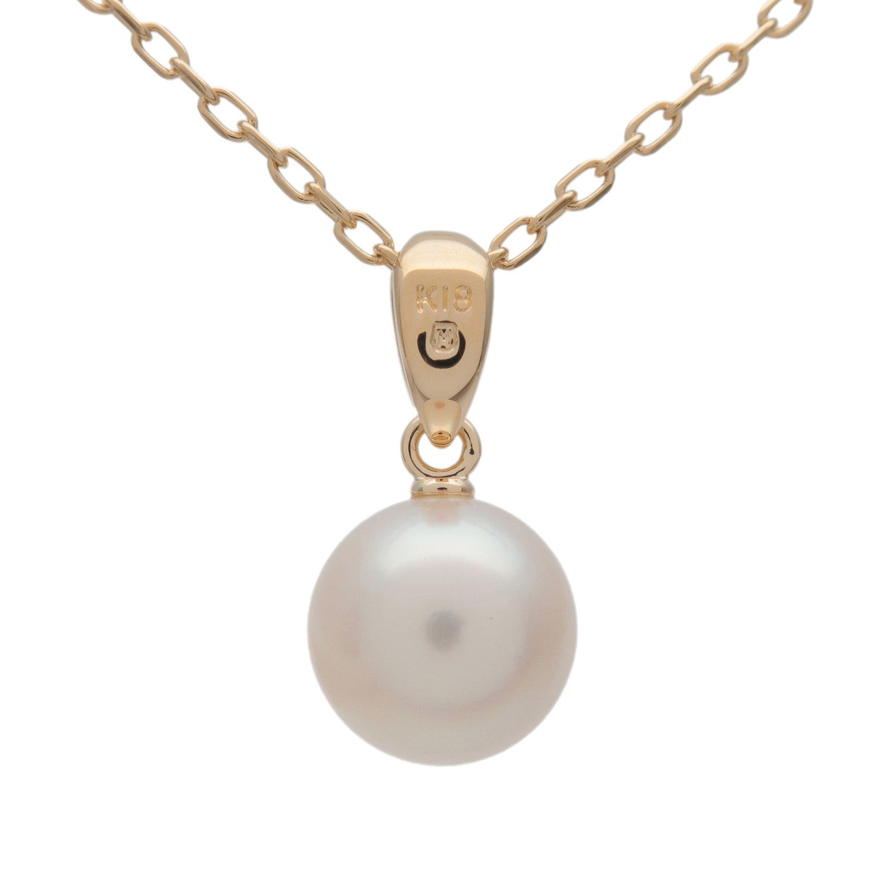 MIKIMOTO Pearl Necklace Pendant K18 750YG Yellow Gold