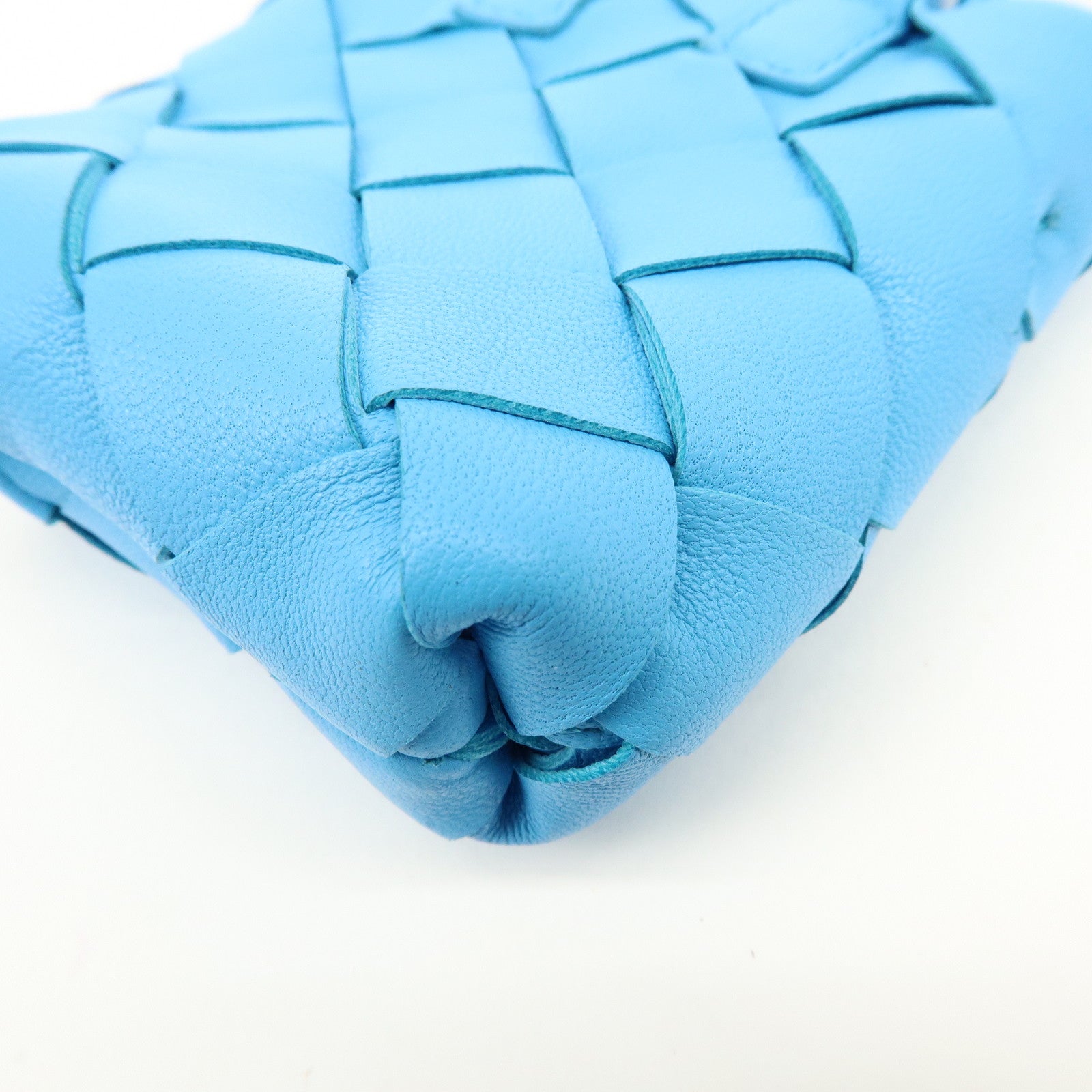 BOTTEGA VENETA Intrecciato Nappa Leather Bag Charm Light Blue
