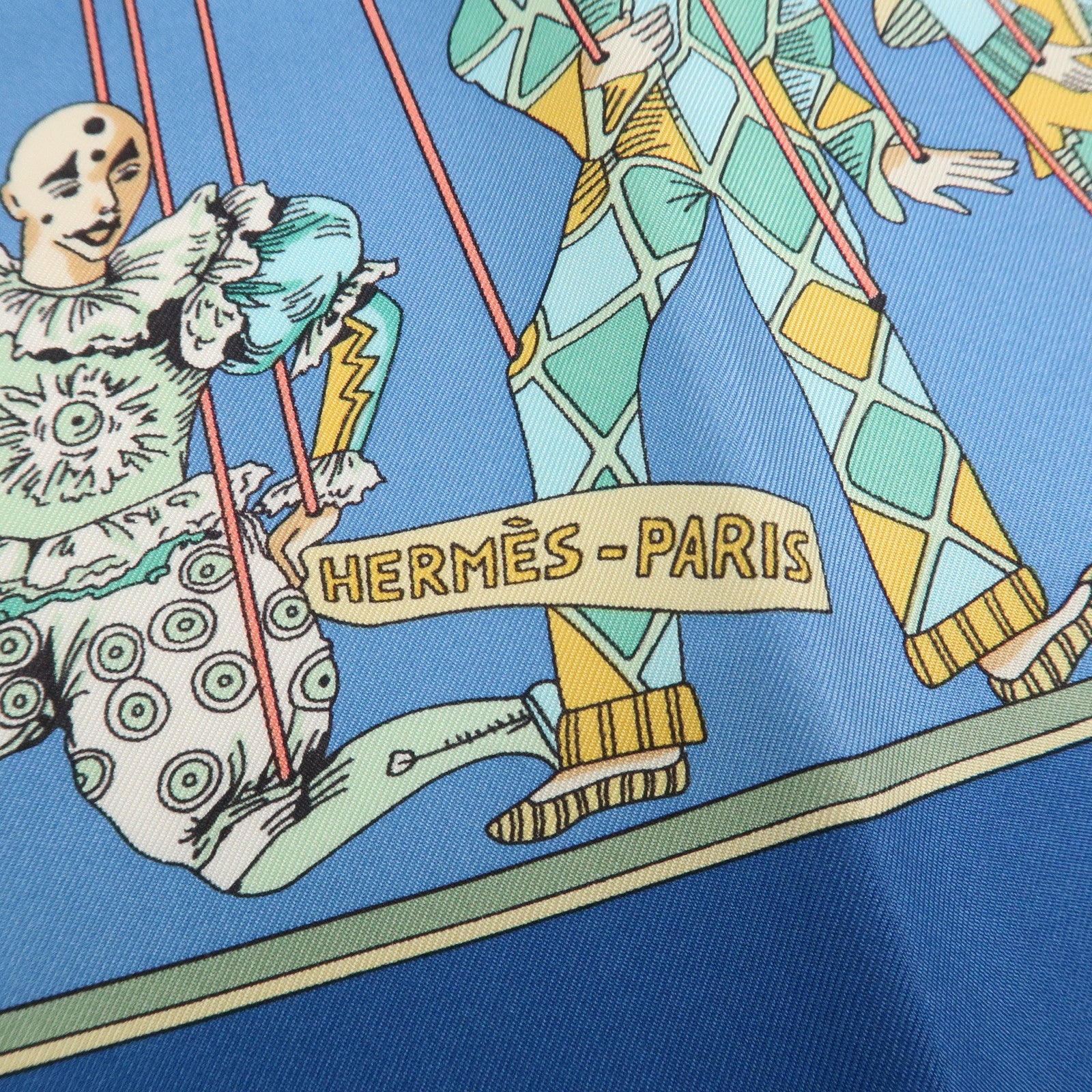 HERMES Carre 90 Silk 100% Scarf LE TEMPS des MARIONNETTES