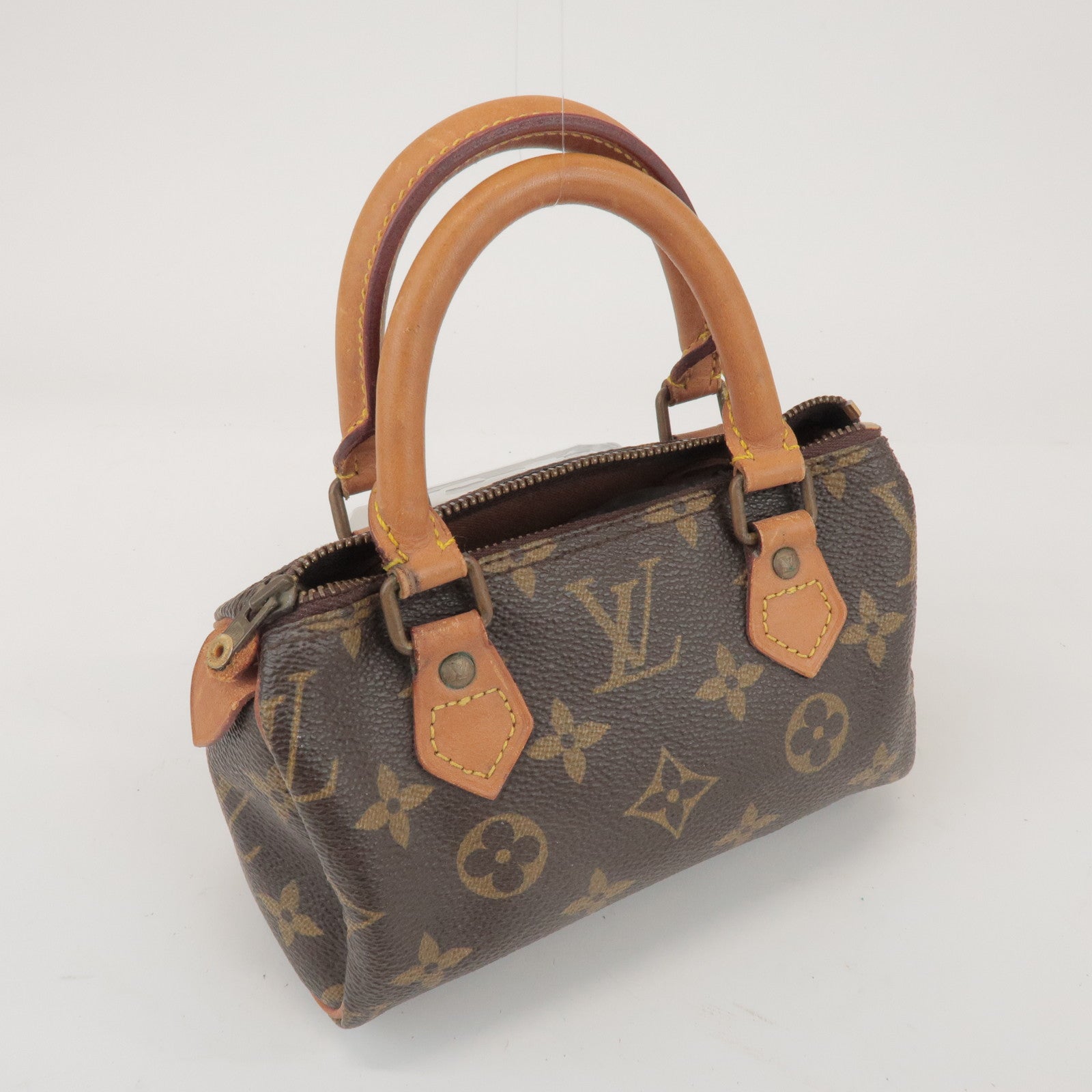 Louis Vuitton Monogram Mini Speedy Hand Bag Brown M41534