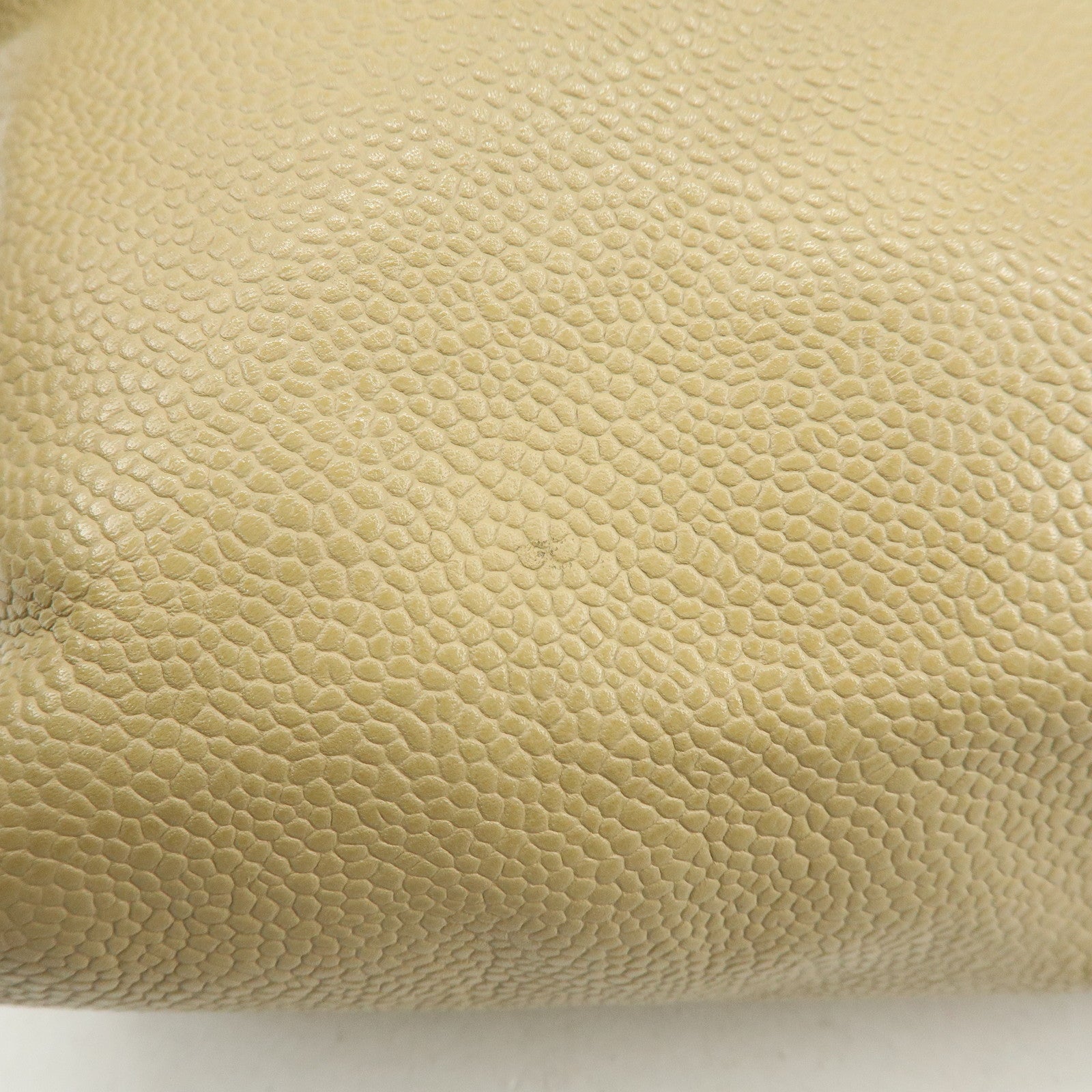 CHANEL Caviarskin Tote Bag Shoulder Bag Beige