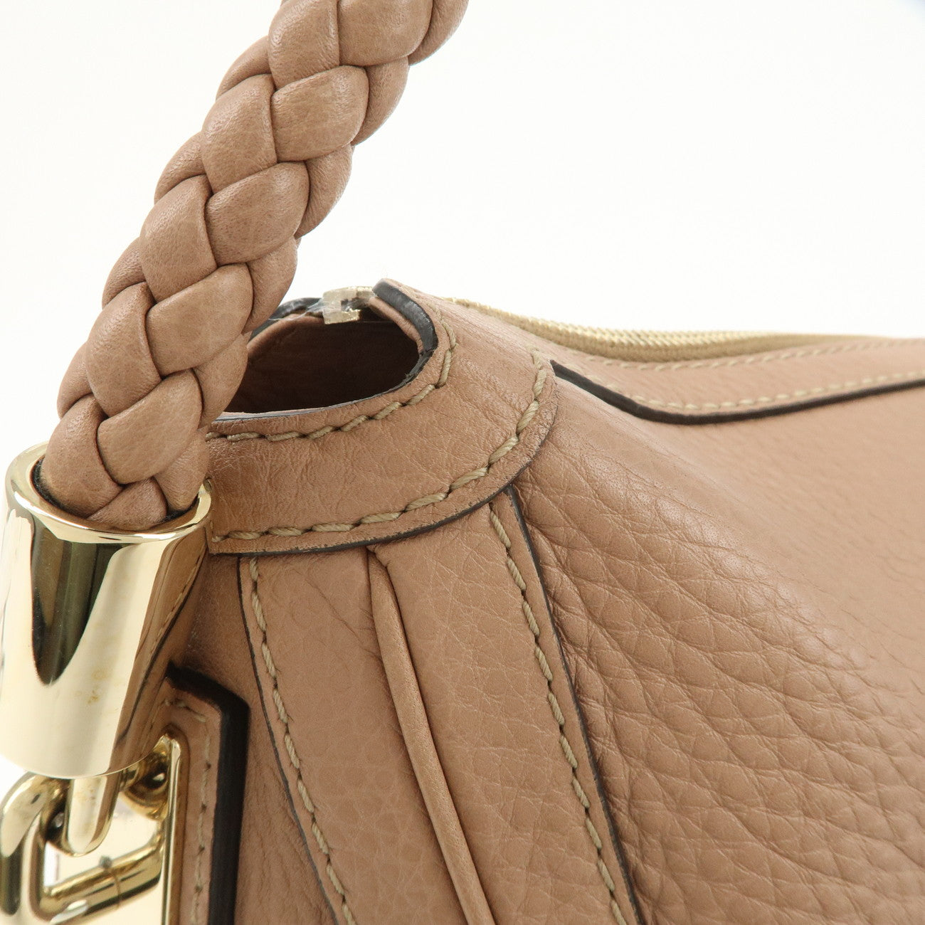 GUCCI Bamboo Leather Shoulder Bag Hand Bag Pink Gold 269949