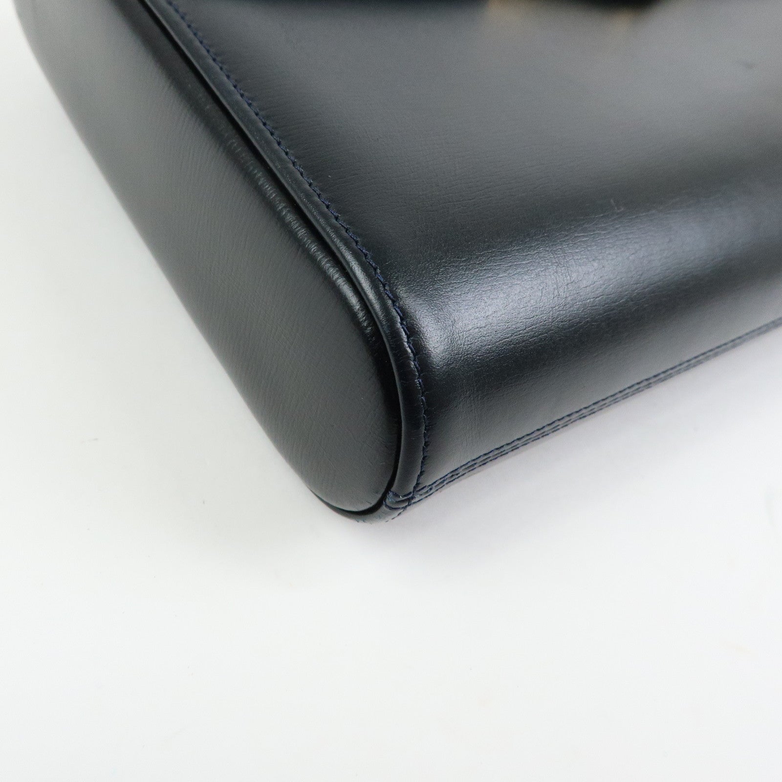 Cartier Sapphire Line Leather Clutch Bag Flat Pouch Dark Navy