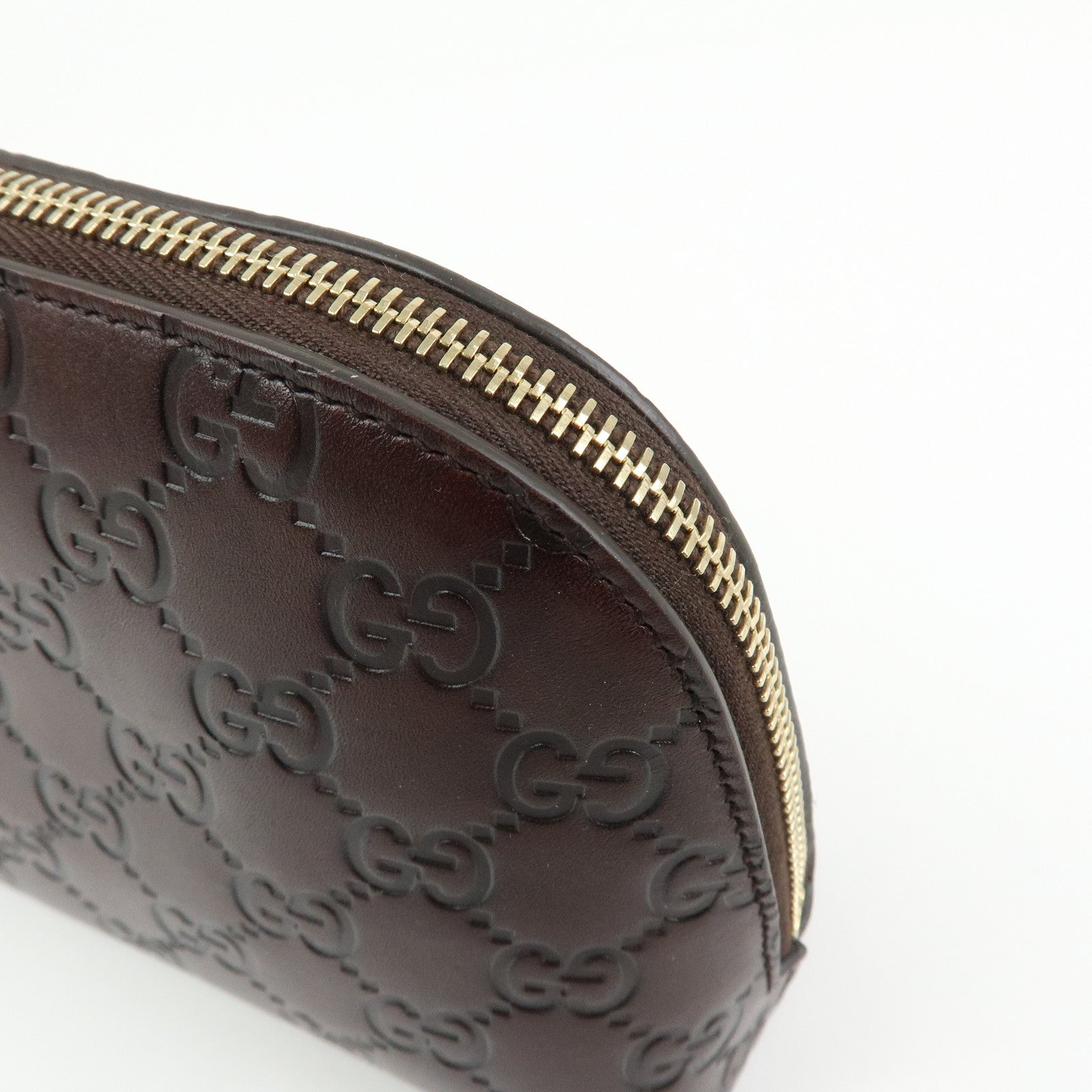 GUCCI Guccissima Leather Cosmetic Pouch Brown 141810