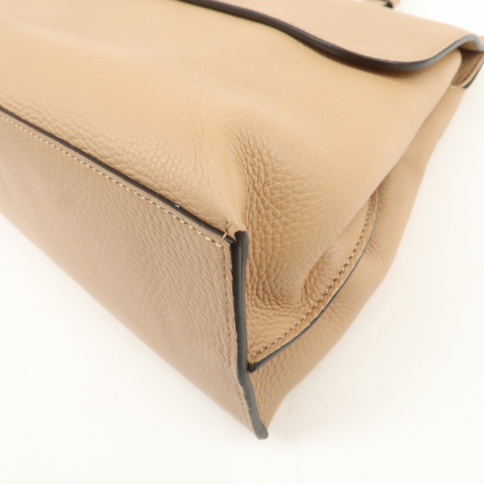 GUCCI Bamboo Leather 2WAY Bag Hand Bag Shoulder Bag Beige 392013