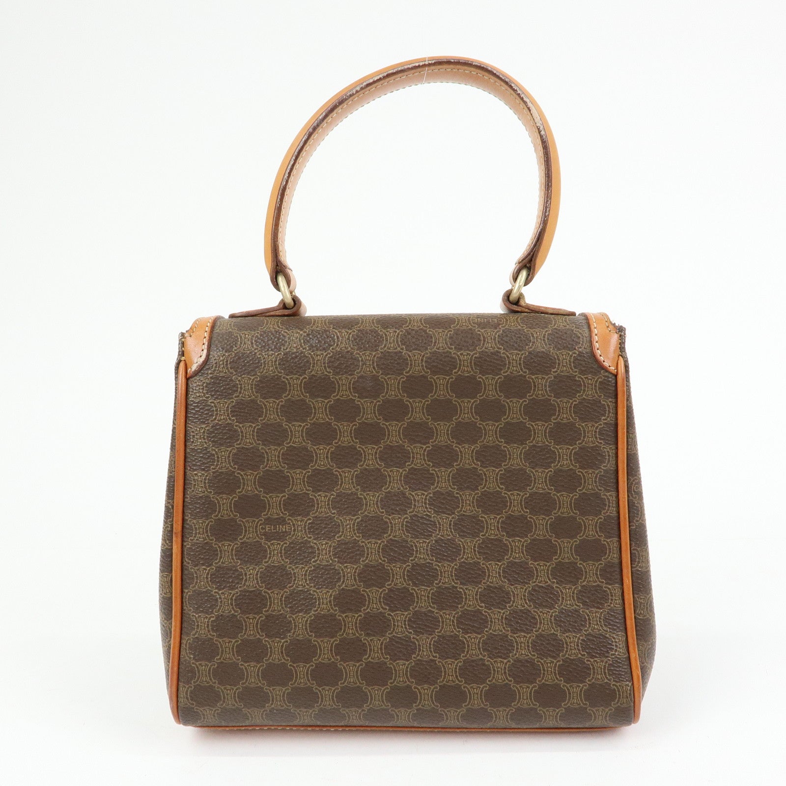 CELINE Macadam PVC Leather 2WAY Bag Hand Bag Shoulder Bag Brown