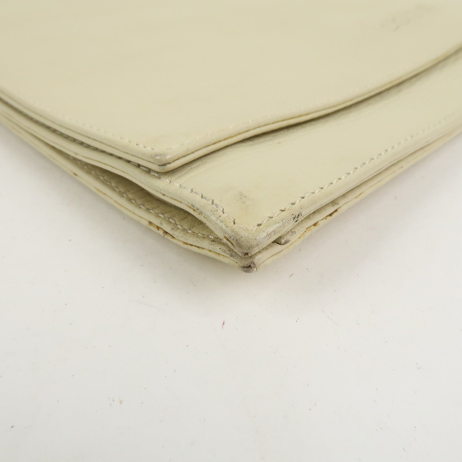 LOEWE Logo Leather Shoulder Bag Crossbody Bag Ivory