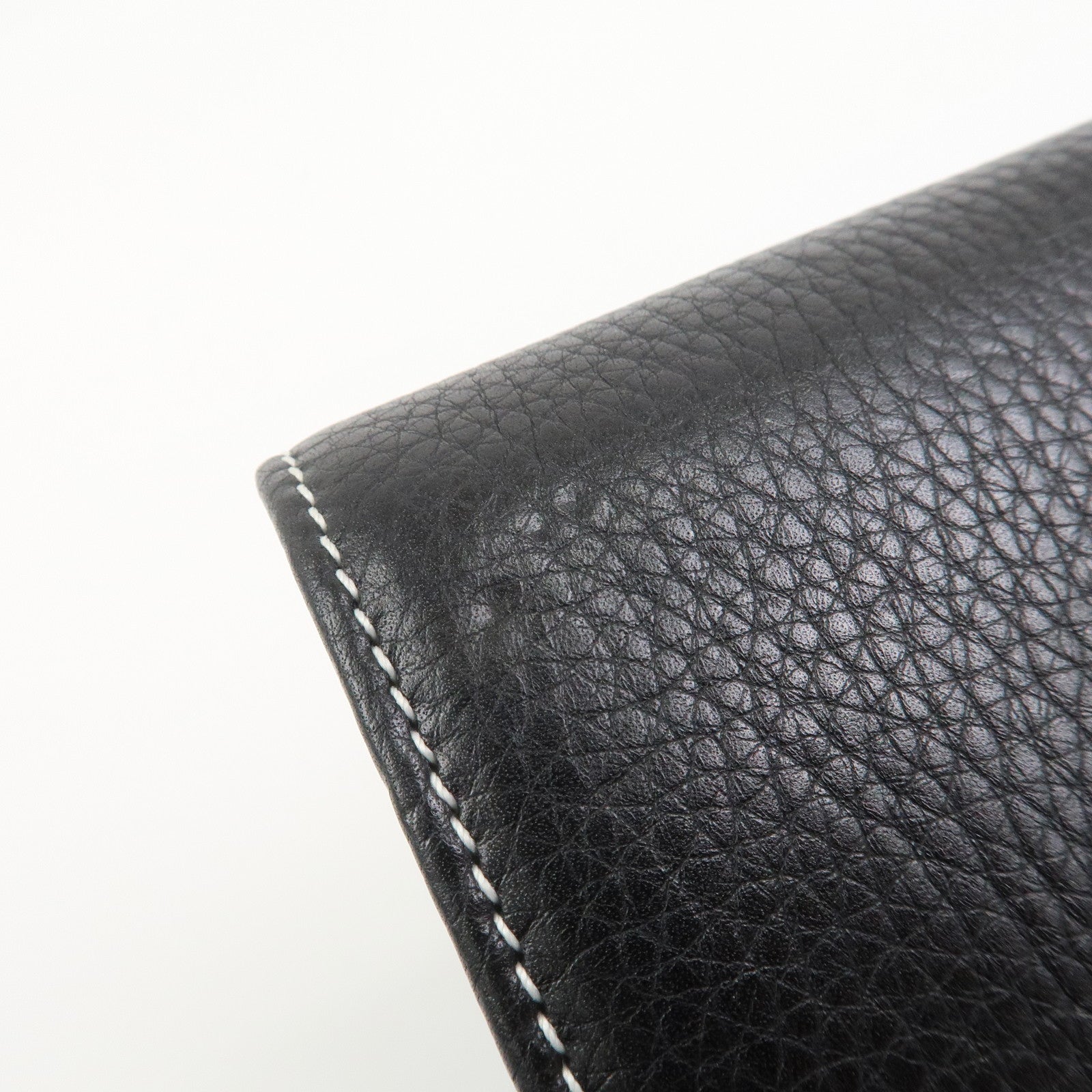 Tiffany & Co Leather Chain Long Wallet Shoulder Bag Black