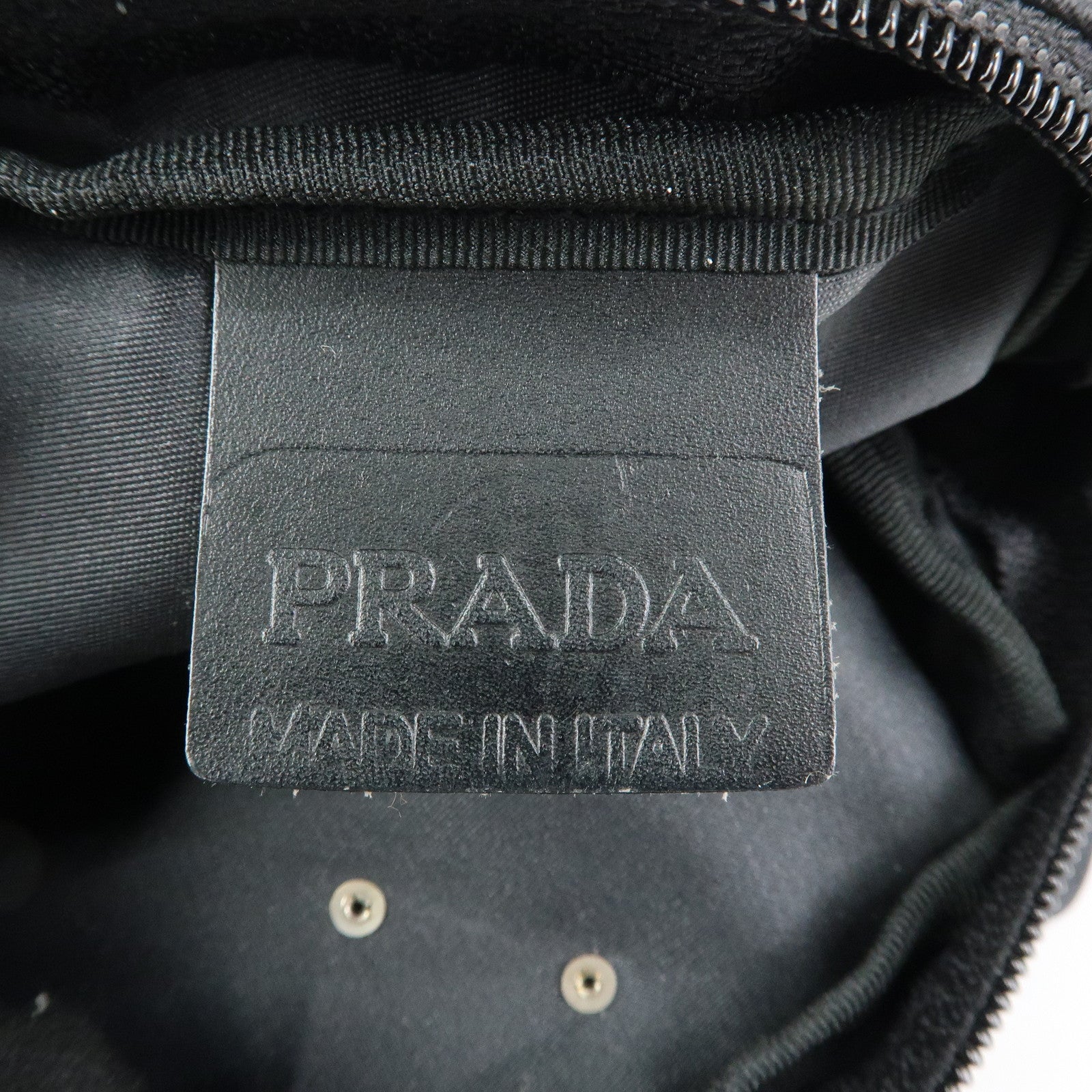 PRADA Triangle Logo Nylon Cosmetic Pouch Makeup Bag Black