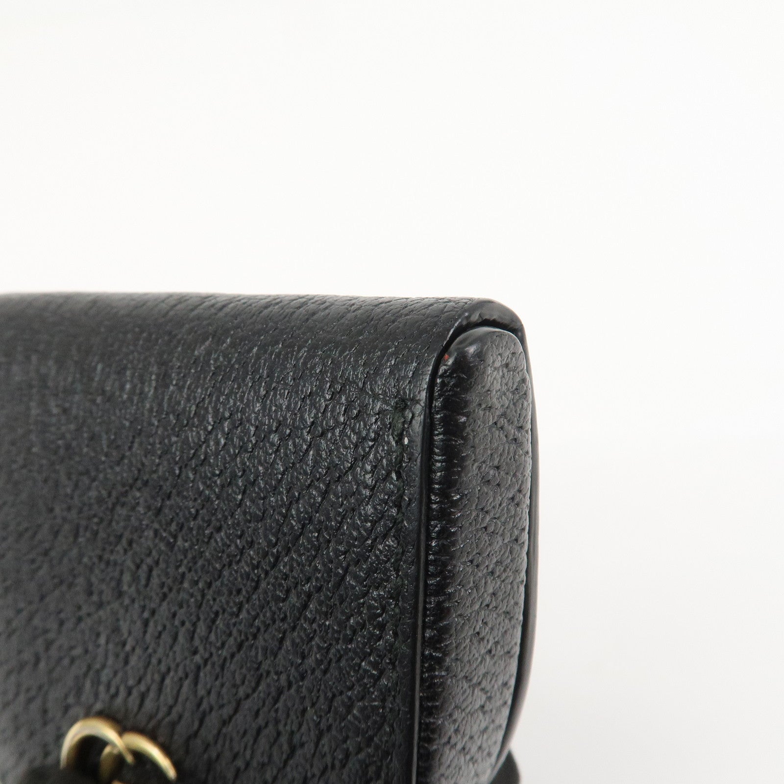 GUCCI GG Marmont Leather Compact Wallet Coin Case Black 450940