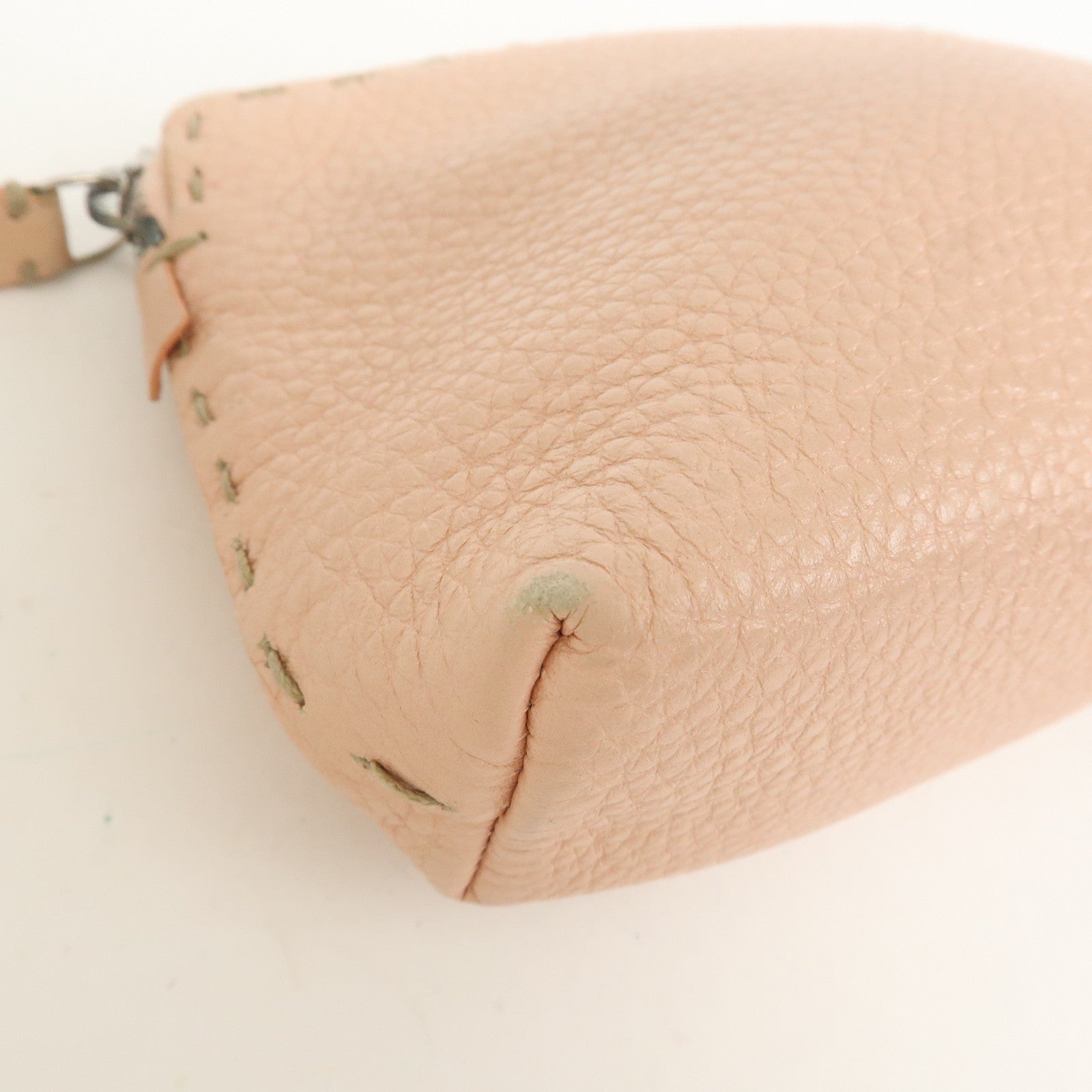 FENDI Set Of 2 Leather Zucchino Canvas Pouch Pink 8N0036 7N0038