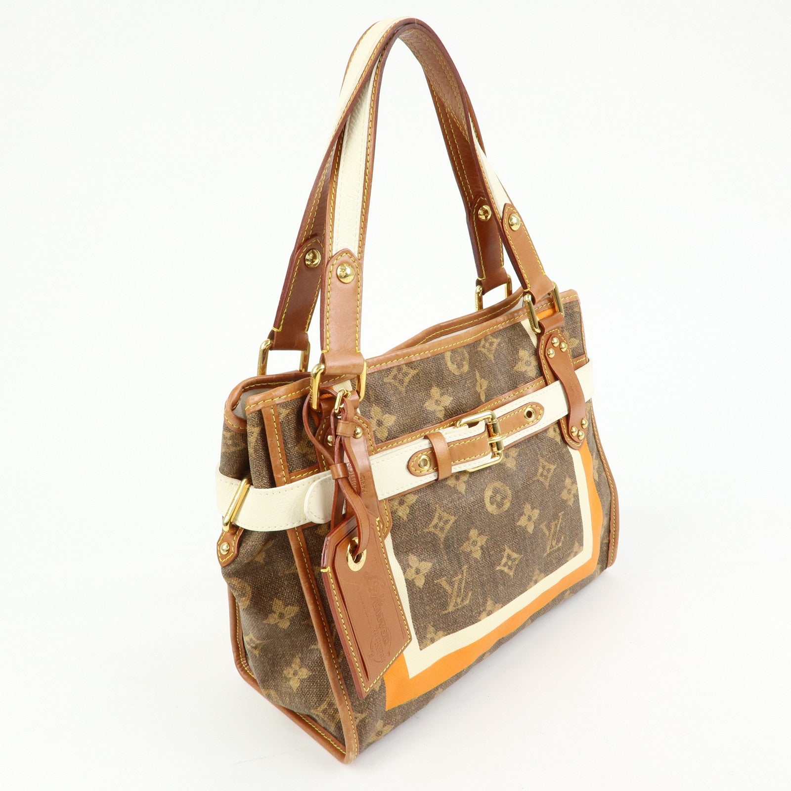Louis Vuitton Monogram Tisse Sac Rayures PM Tote Hand Bag M56386
