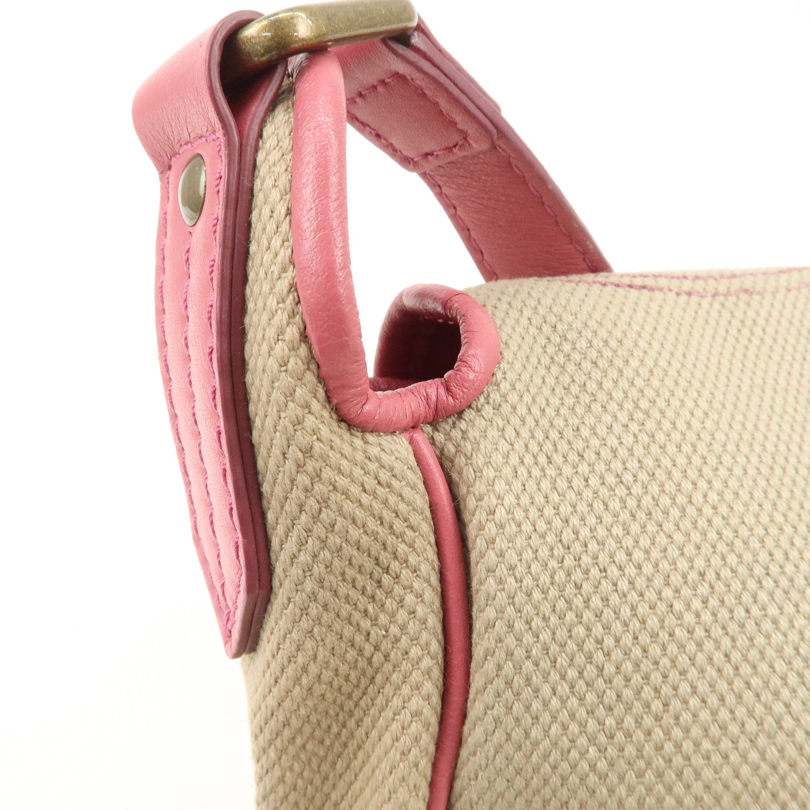 BURBERRY Children Canvas Leather Shoulder Bag Crossbody Bag Beige