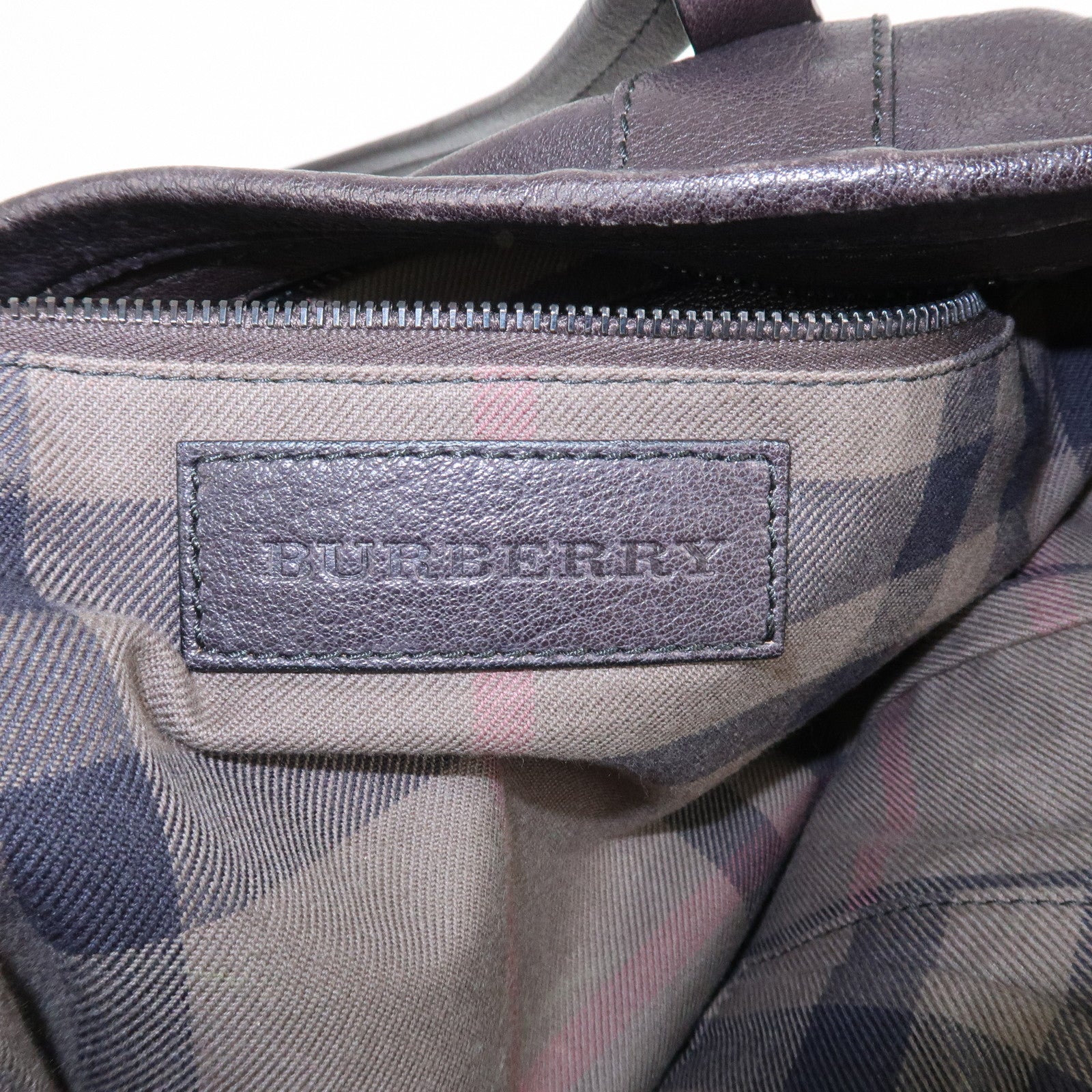 BURBERRY Logo Leather Tote Bag Shoulder Bag Black