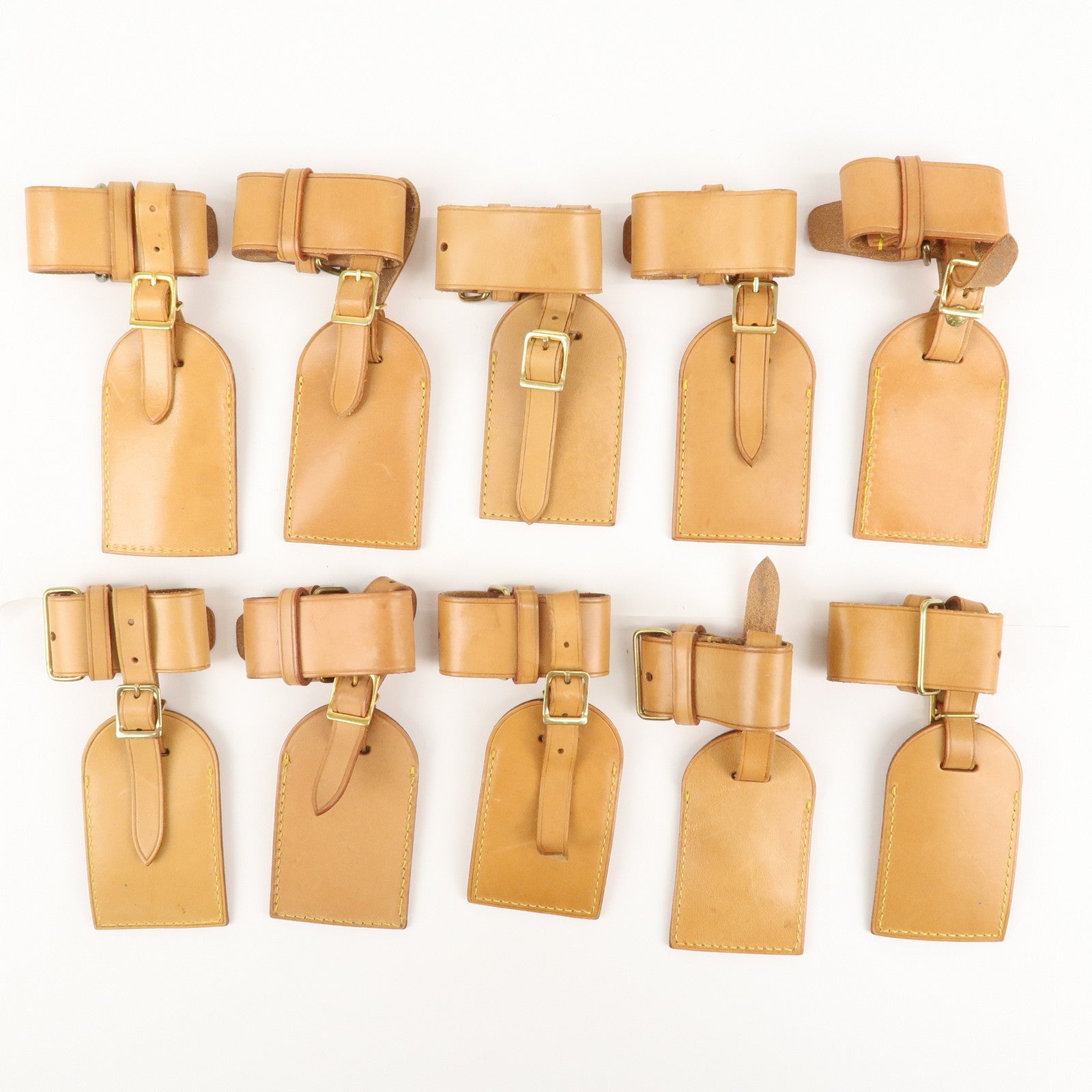 Louis Vuitton Set of 10 Nume Leather Name Tag & Poignet Natural Beige Used