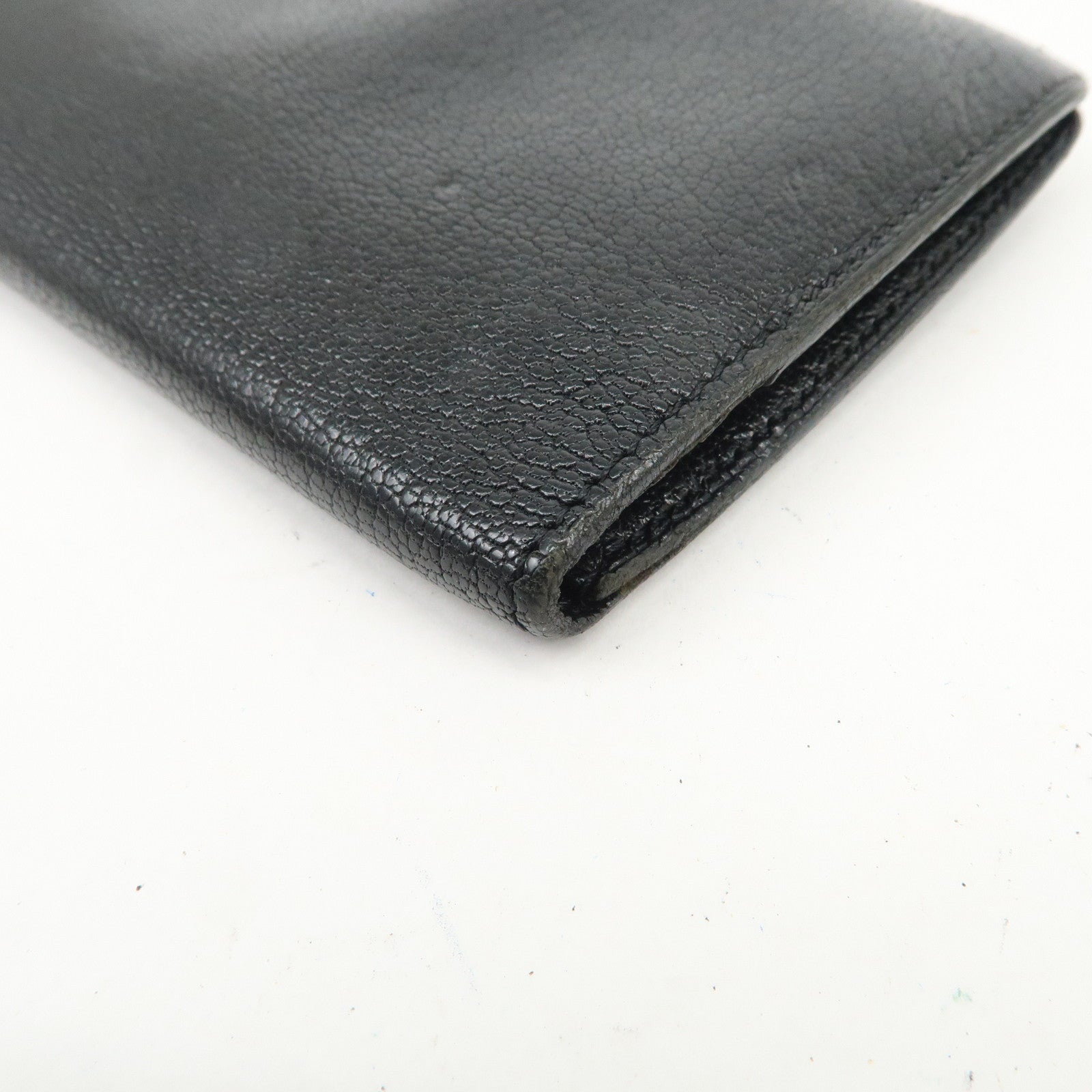 HERMES Bearn Veau Epsom Leather Bi-fold Long Wallet Black