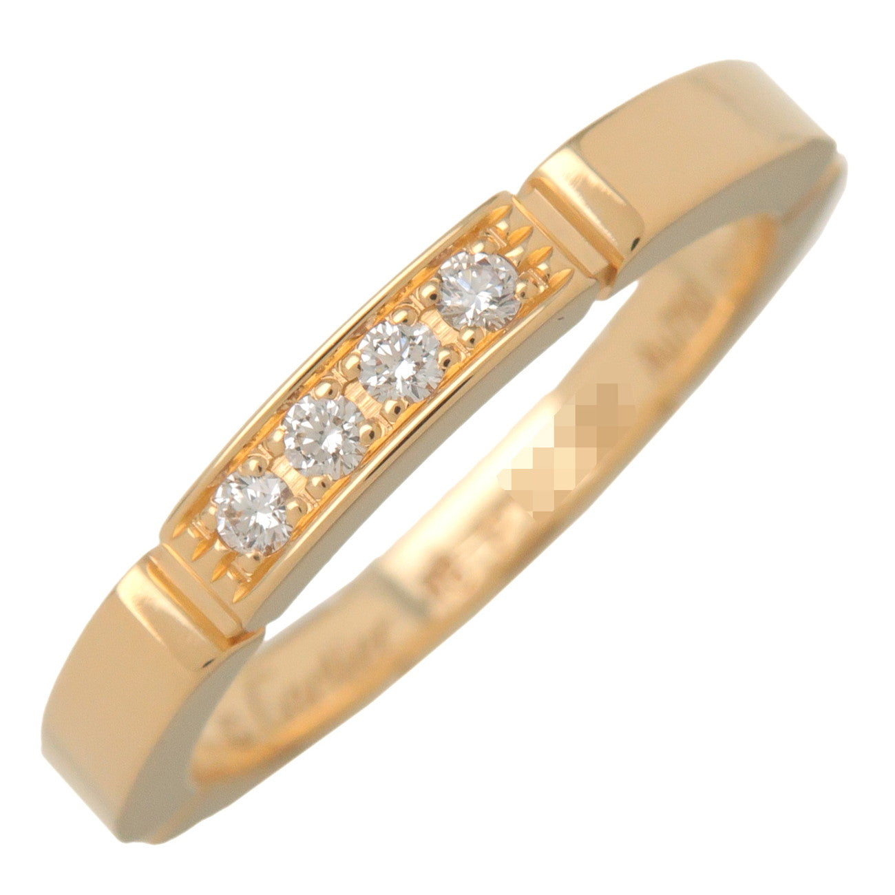 Cartier Maillon Panthere 4P Diamond Ring 750YG #8 Yellow Gold