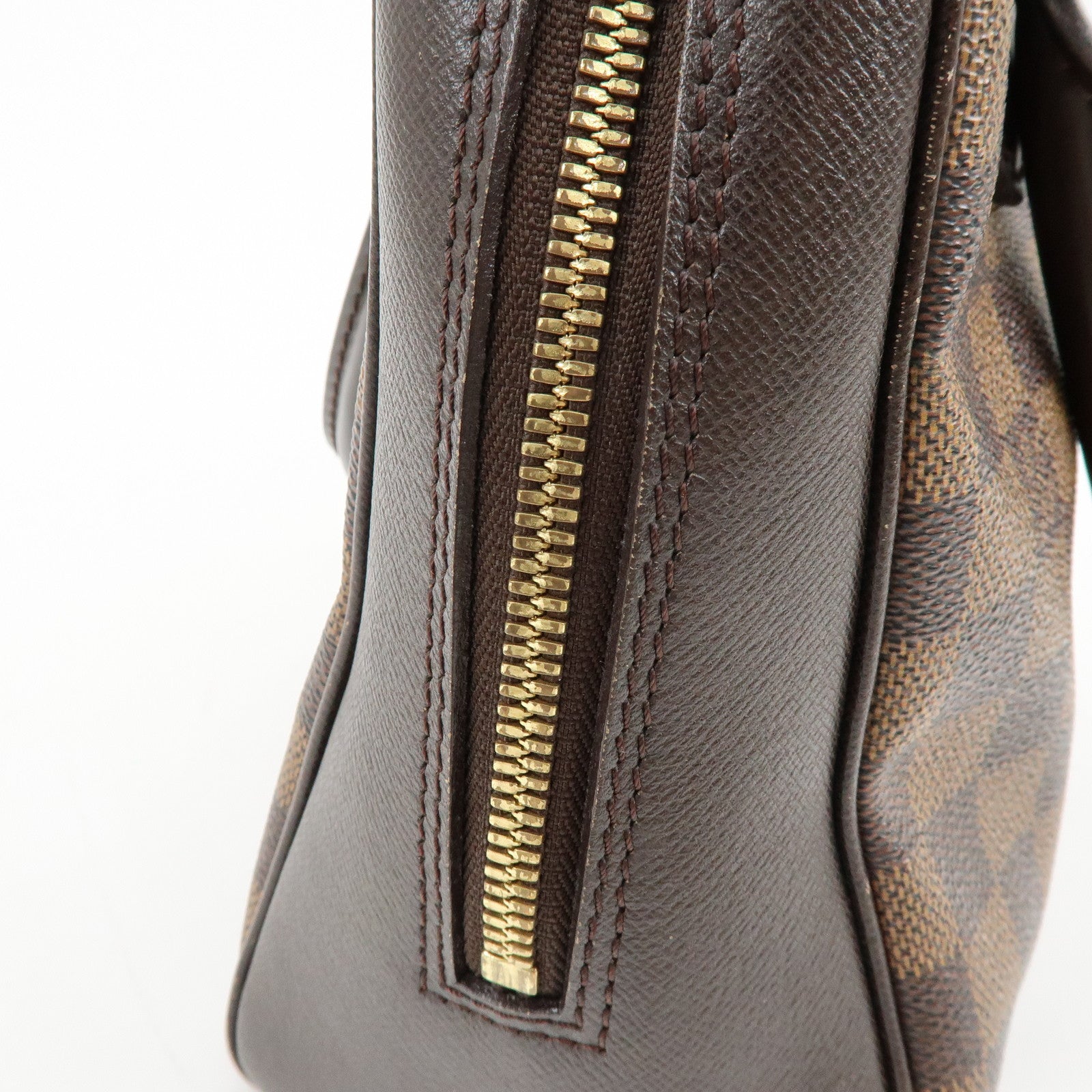 Louis Vuitton Damier Canvas Leather Triana Hand Bag Ebene N51155