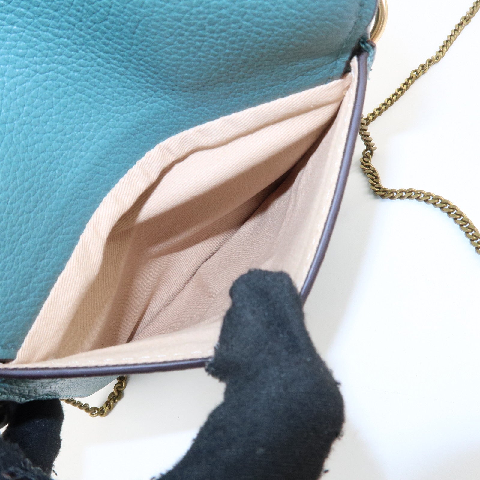 Chloe See By Chloe Joan Leather Suede Shoulder Bag Turquoise Blue Used