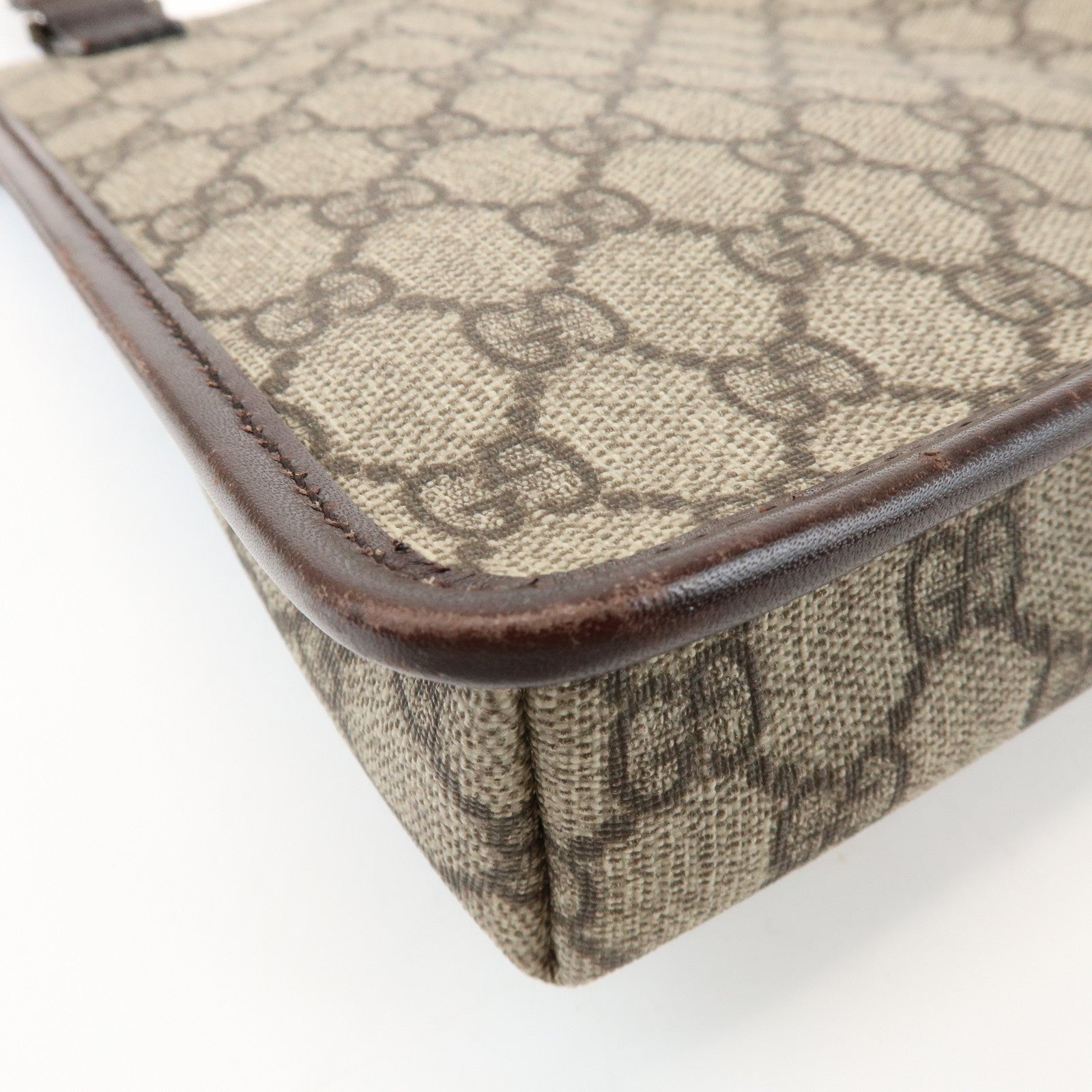 GUCCI GG Supreme PVC Leather Shoulder Crossbody Bag Brown 92562