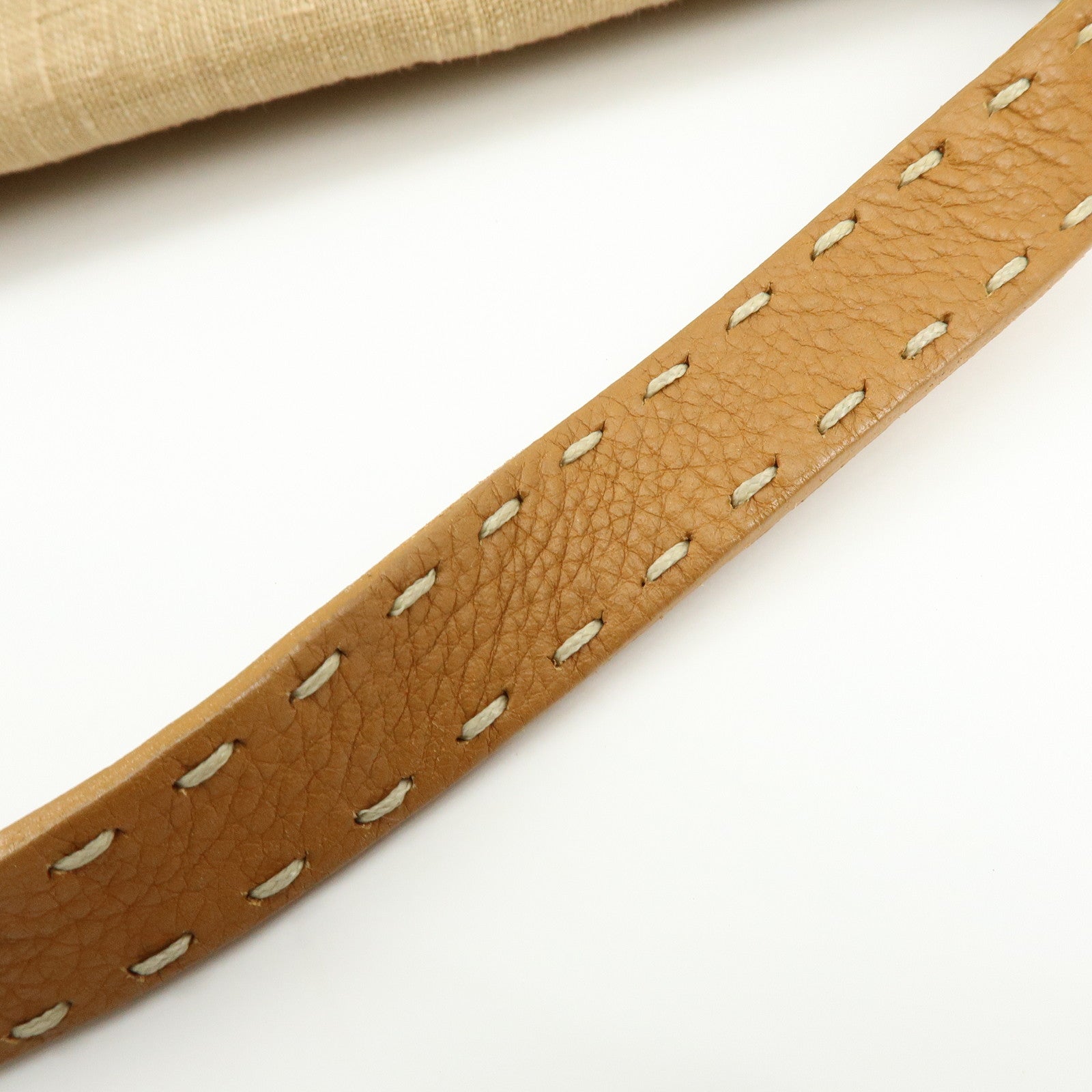 FENDI Mamma Baguette Selleria Linen Leather Shoulder Bag 8BR101