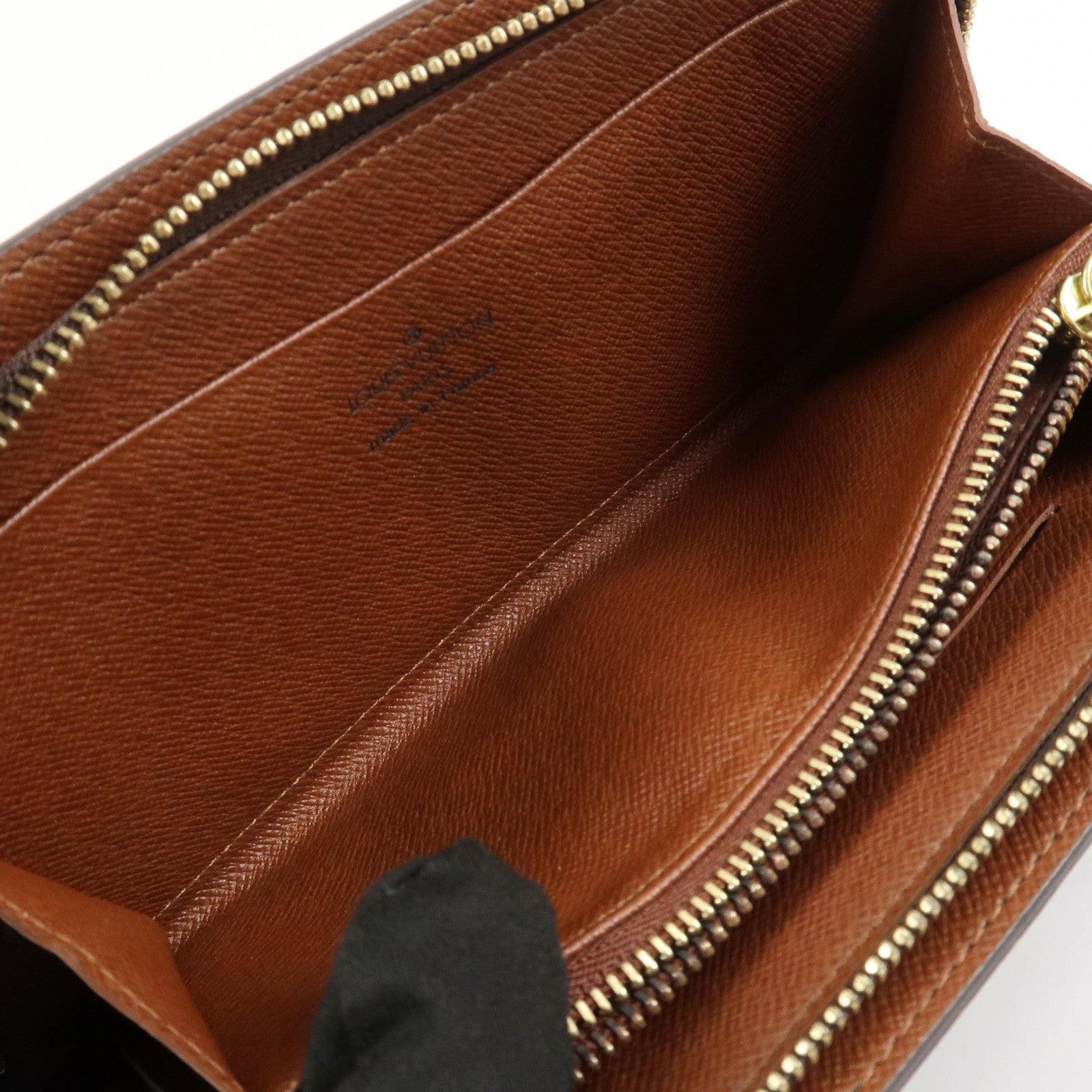Loius Vuitton Monogram Porte Monnaie Zip Long Wallet Brown M61727