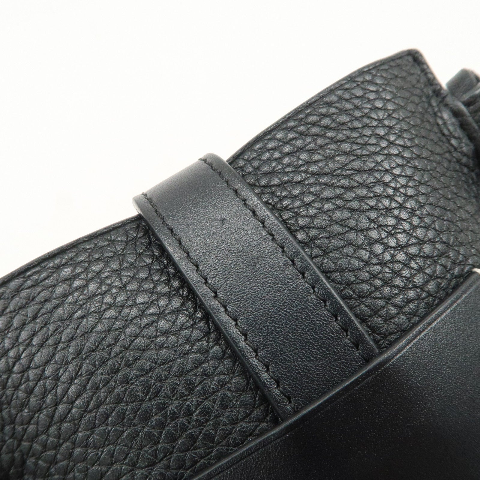 LOEWE Anagram Logo Calf Leather Shoulder Bag Crossbody Bag Black