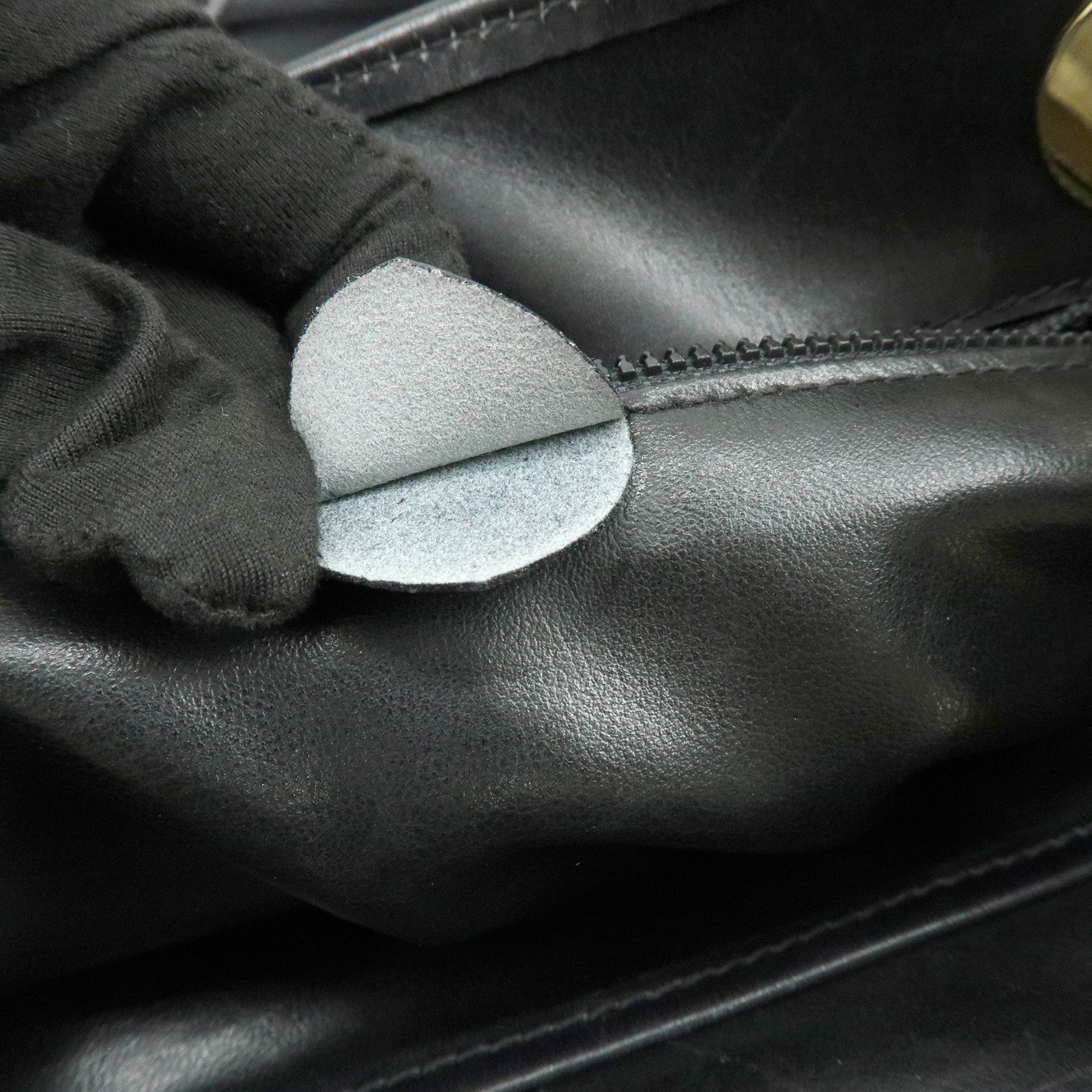 CELINE Leather Tote Bag Chain Shoulder Bag Black