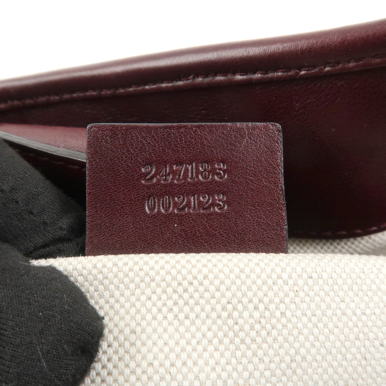 GUCCI GG Running Leather Tote Bag Hand Bag Wine Red 247183