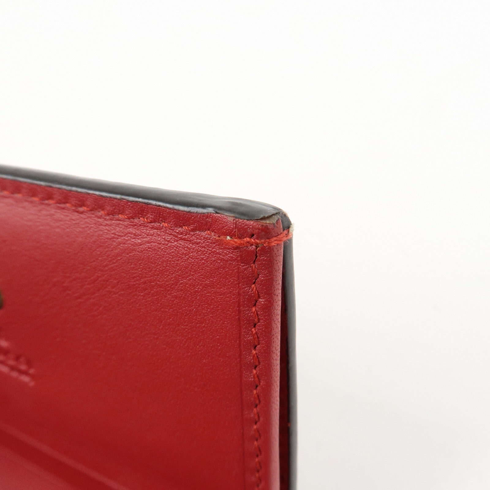 GUCCI Interlocking G GG Supreme Cherry Compact Wallet Beige 476050 Used