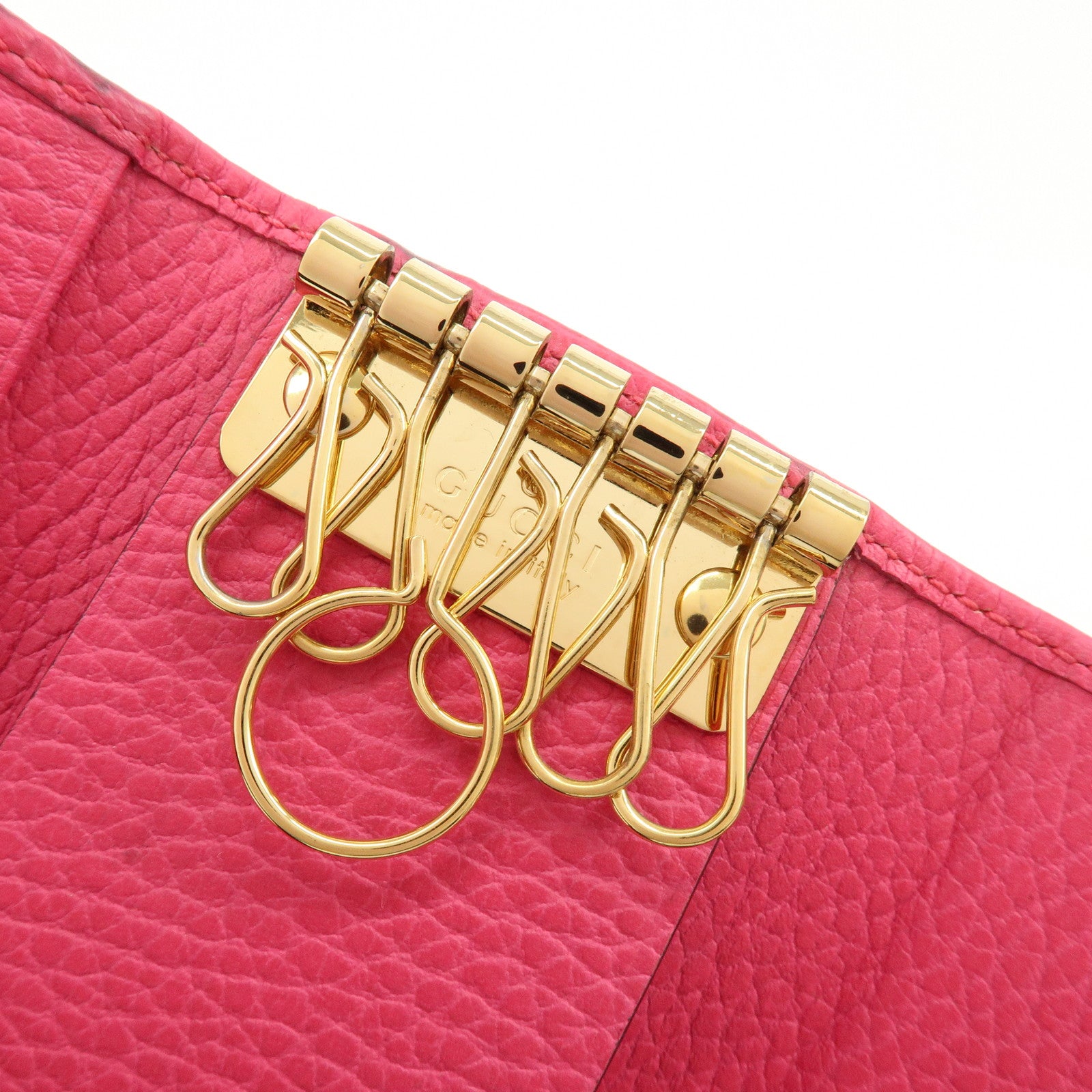 GUCCI GG Marmont Leather 6 Rings Key Case Key Holder Pink 456118