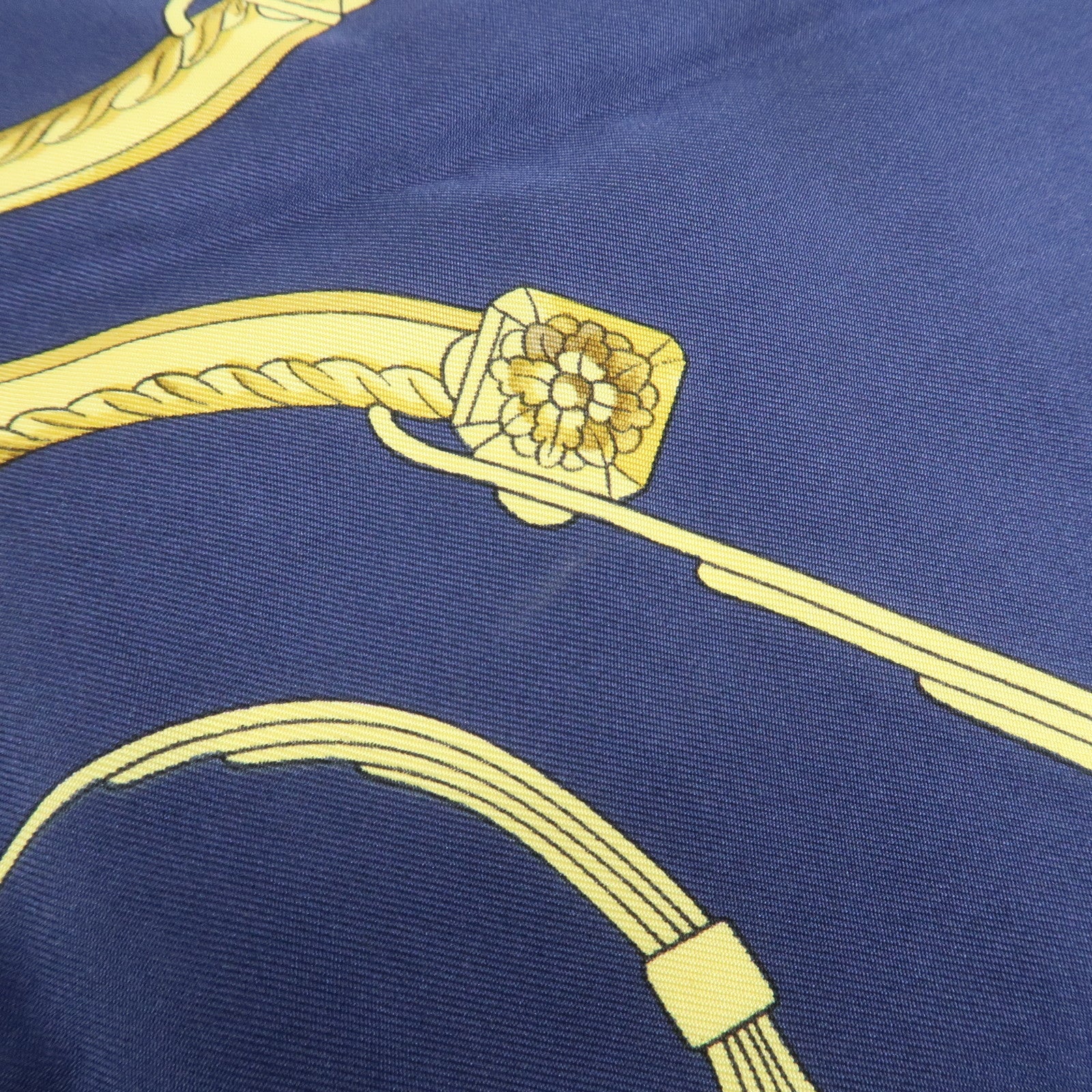 HERMES Carre 90 Silk 100% Scarf SPRINGS Navy Gold