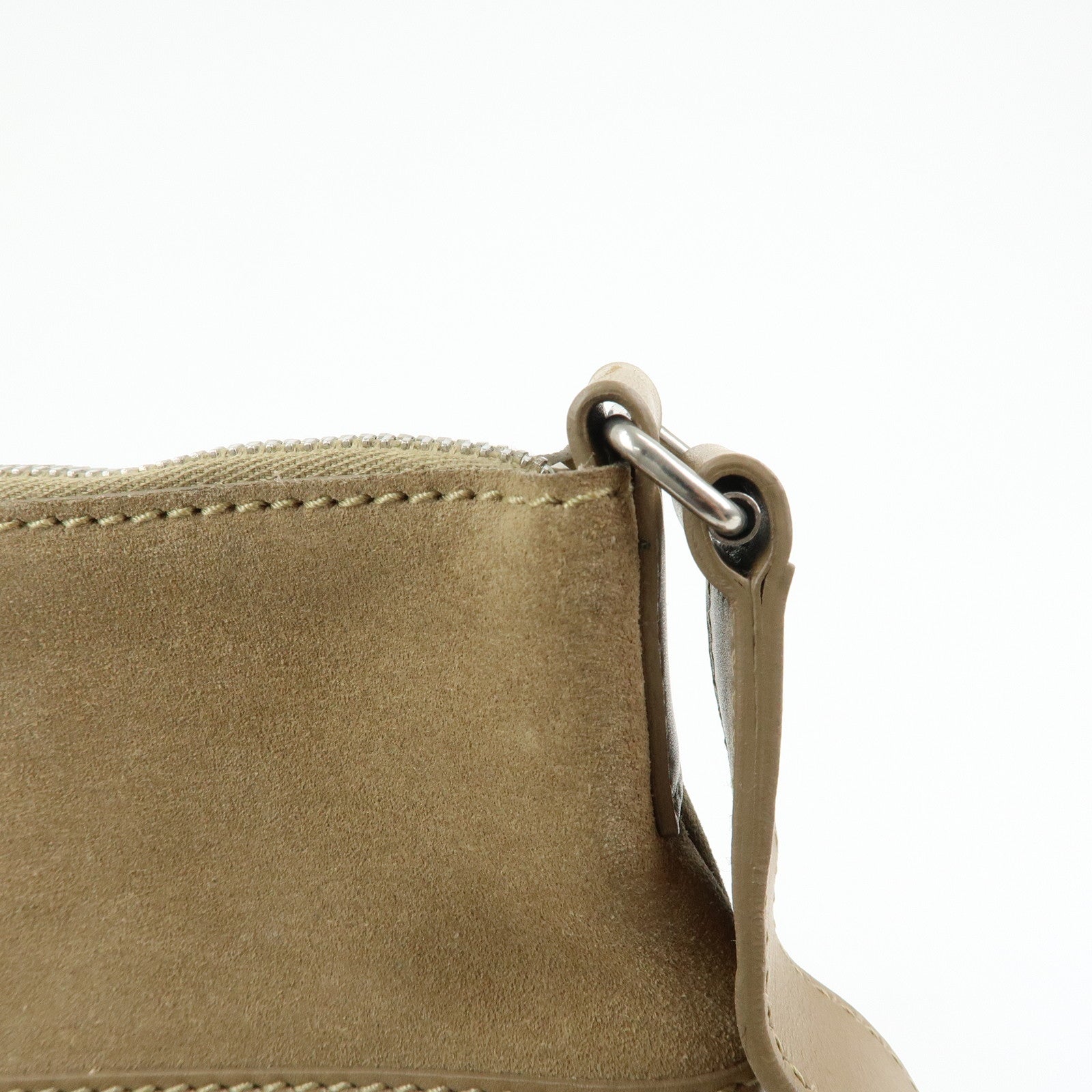 SAINT LAURENT PARIS Suede Leather Shoulder Crossbody Bag Beige