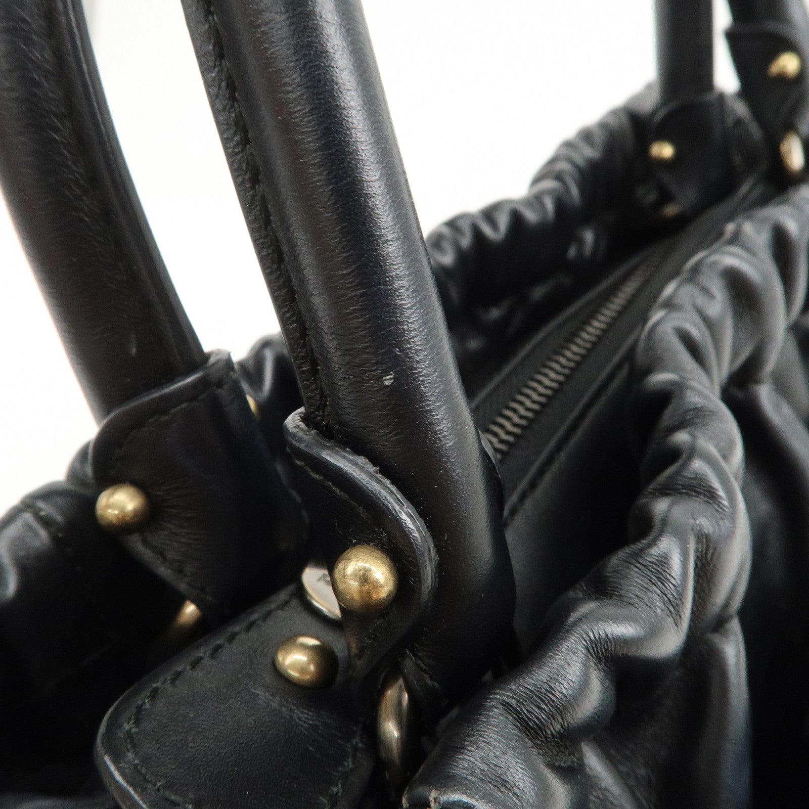 Ferragamo Vara Ribbon Leather 2Way Bag Hand Bag Shoulder Bag Black