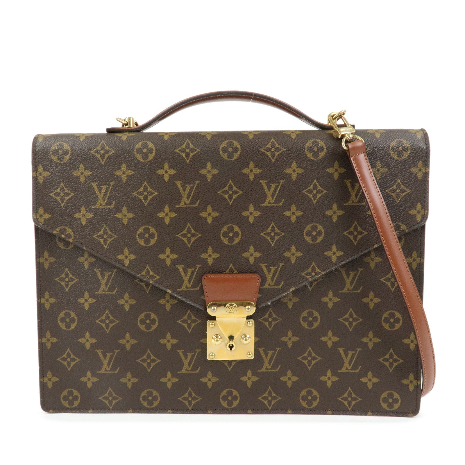 Louis Vuitton Monogram Porte‑Documents Bandouliere Brown M53338
