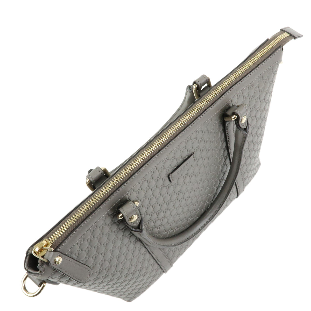 GUCCI Microguccissima Leather 2Way Bag Hand Bag Grey 449656