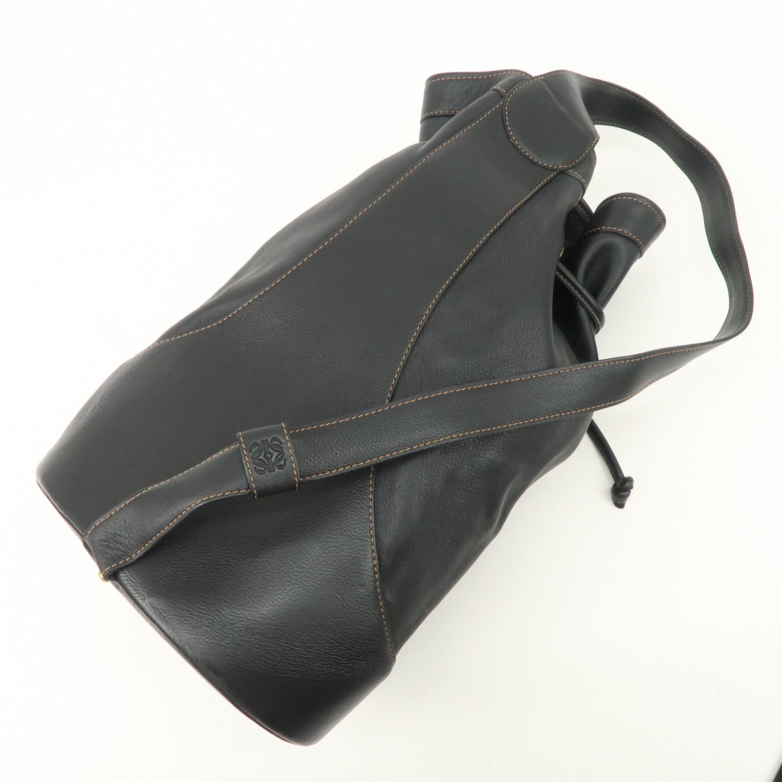 LOEWE Anton Leather Shoulder Bag Cross Body Bag Black Used