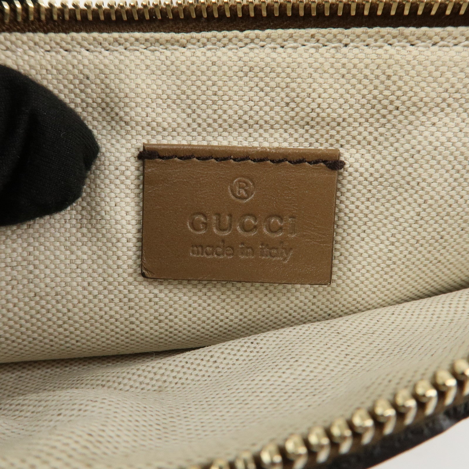 GUCCI GG Monogram Canvas Leather Tote Bag Brown 247209
