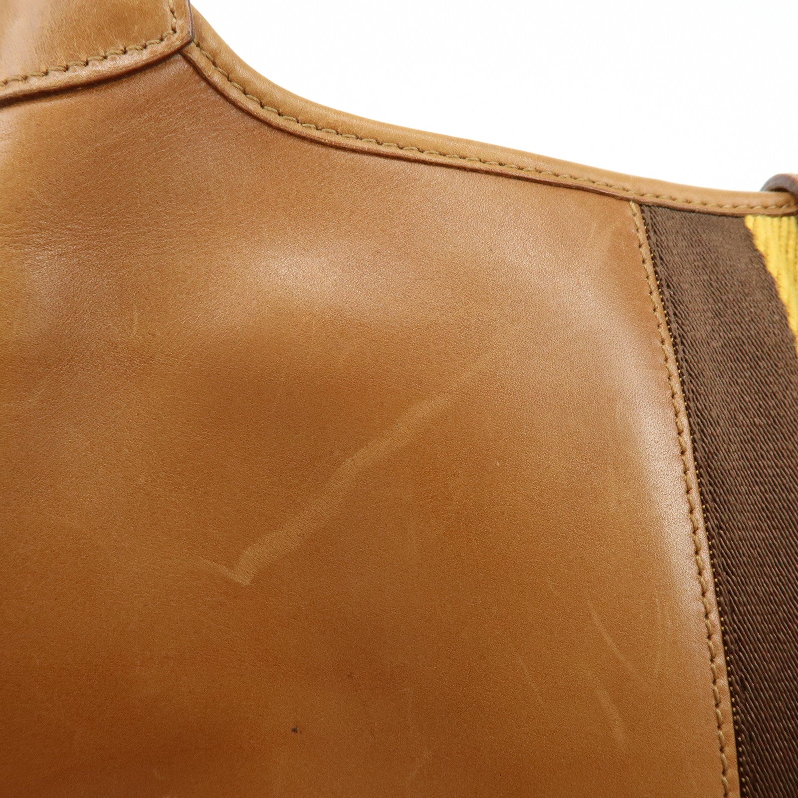 GUCCI Kandinsky Leather Shoulder Bag Hand Bag Brown 001.4057