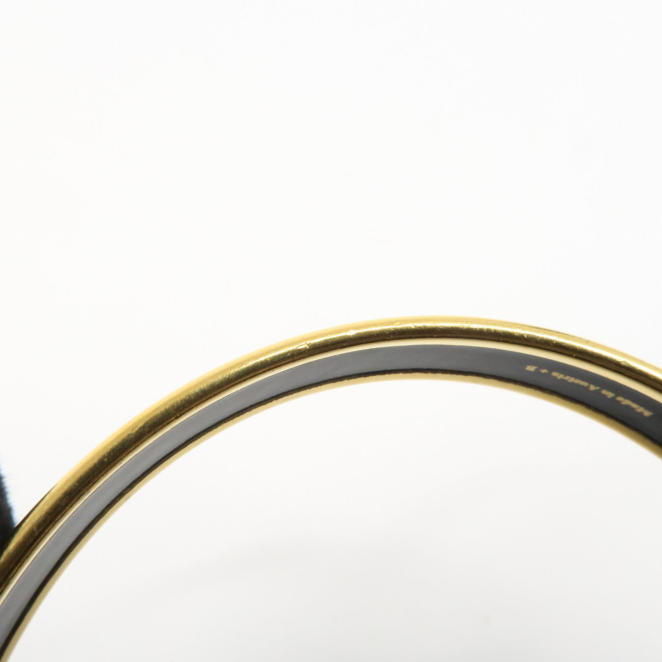 HERMES Email PM Bangle Bracelet Blue Gold Used