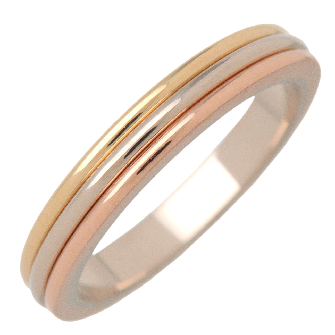 Cartier Vendome Three Color Ring K18 750YG/PG/WG #47 US4 EU47 HK8.5