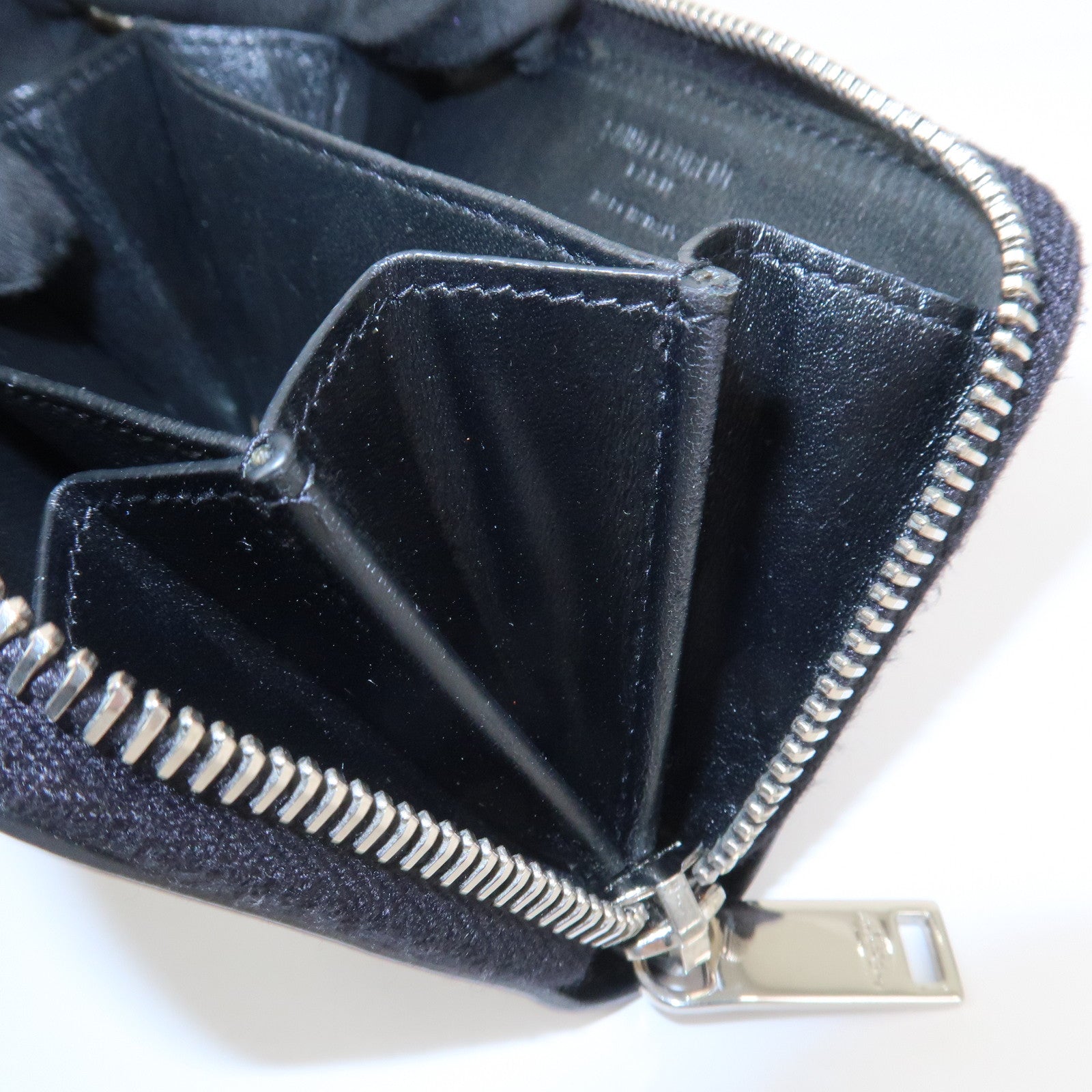 SAINT LAURENT PARIS Leather Coin Case Coin Wallet Black 506522
