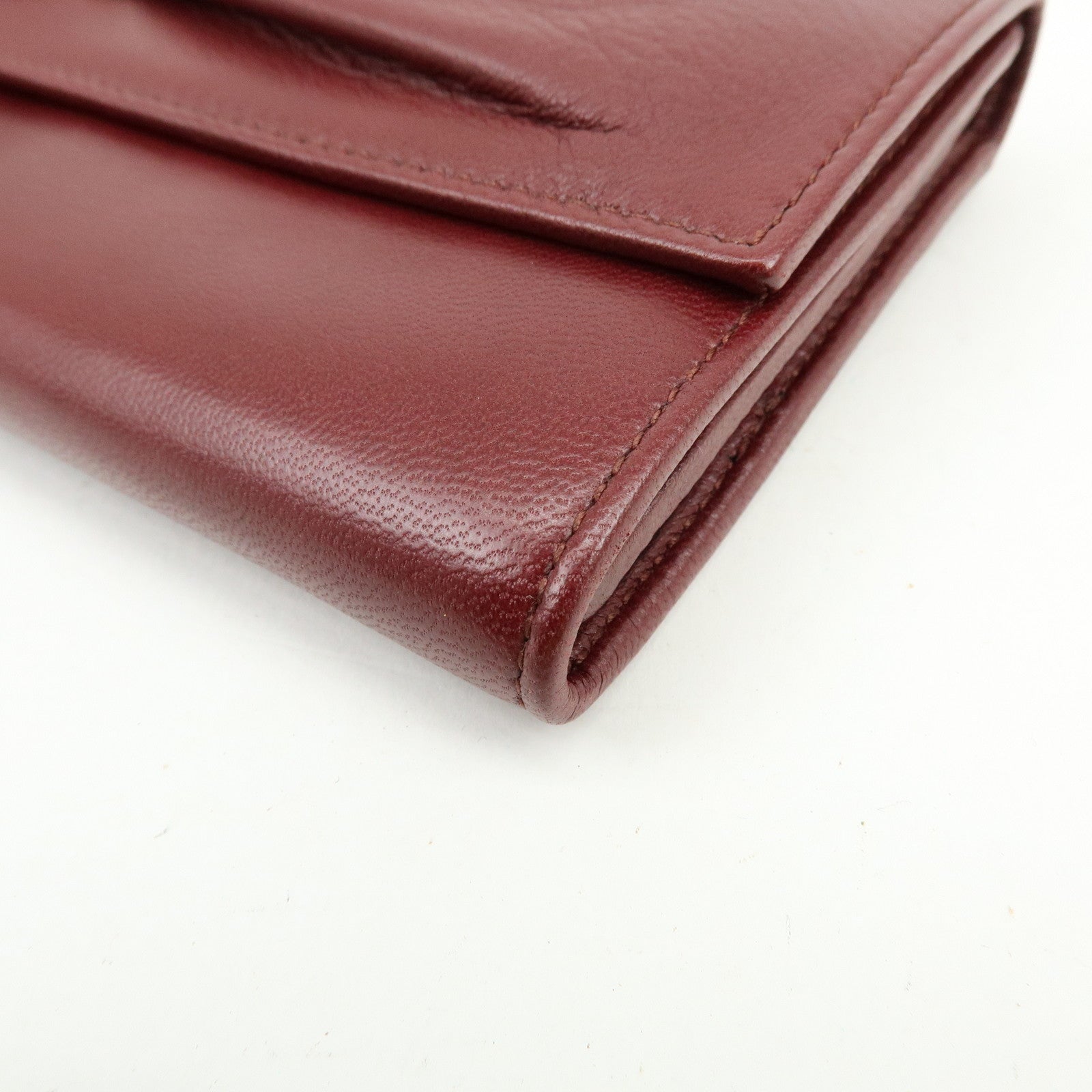 Ferragamo Vara Leather Long Wallet Bordeaux