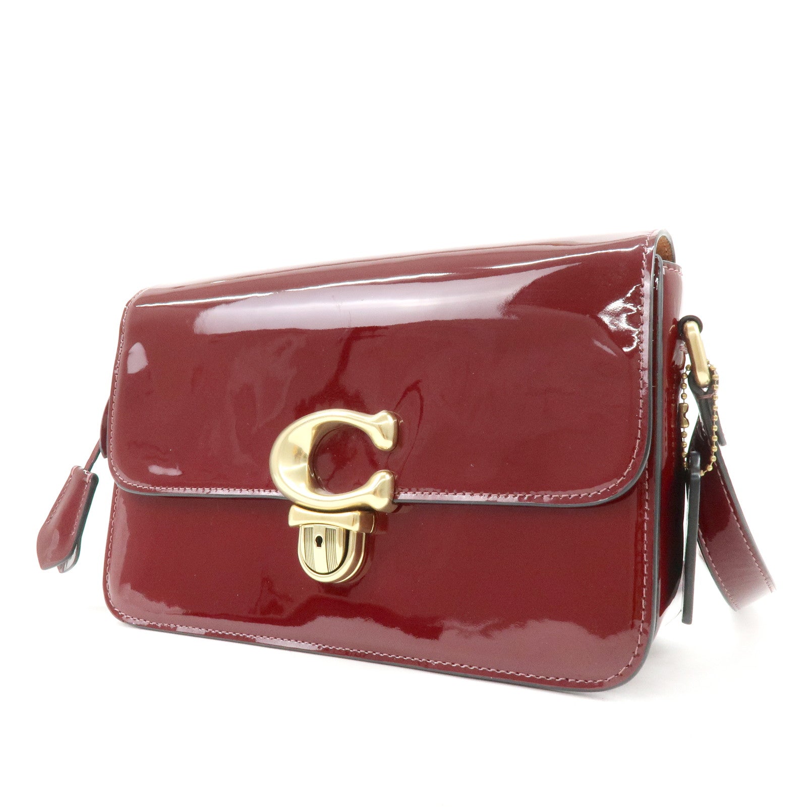COACH Tabby 26 Patent Leather Shoulder Bag Crossbody Bag Bordeaux