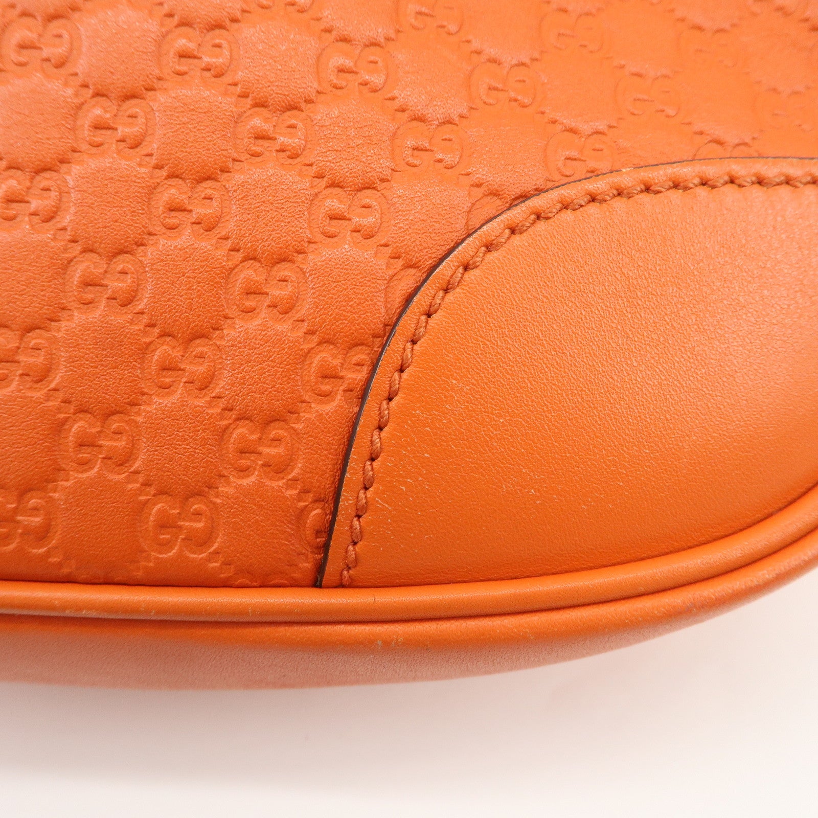 GUCCI Micro Guccissima Leather Shoulder Bag Orange 449413