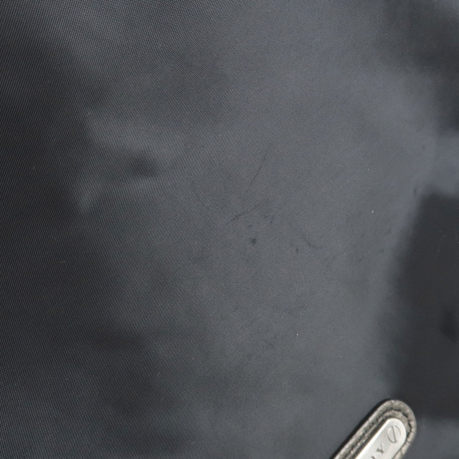 BURBERRY Nylon Leather Shoulder Crossbody Bag Black Metallic Gray