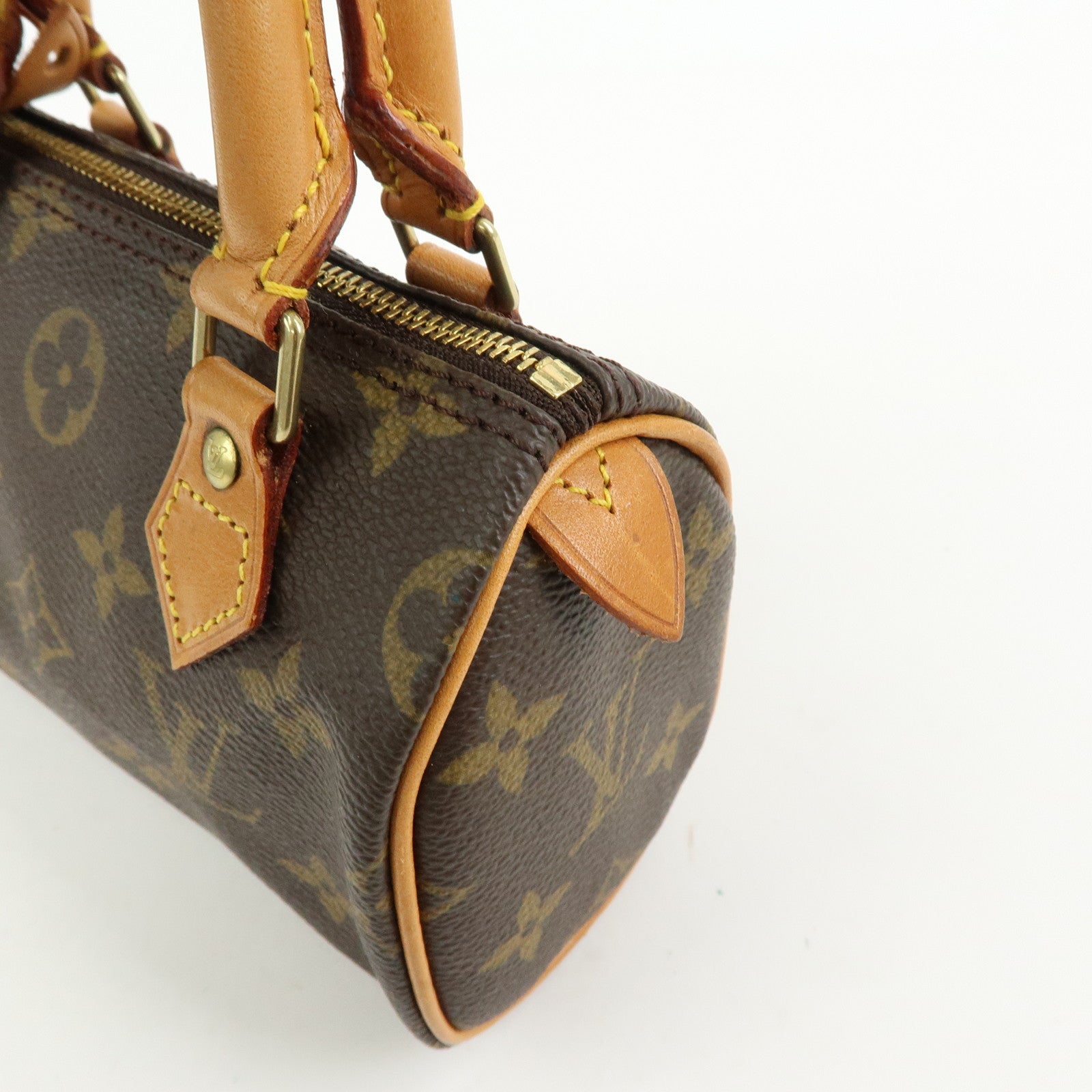 Louis Vuitton Monogram Mini Speedy Hand Bag & Strap Brown M41534