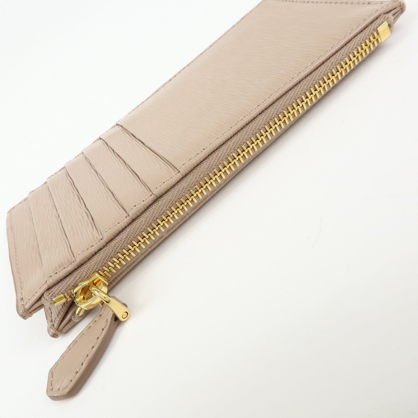PRADA Leather Fragment Case Card Case Card Holder Pink 57884
