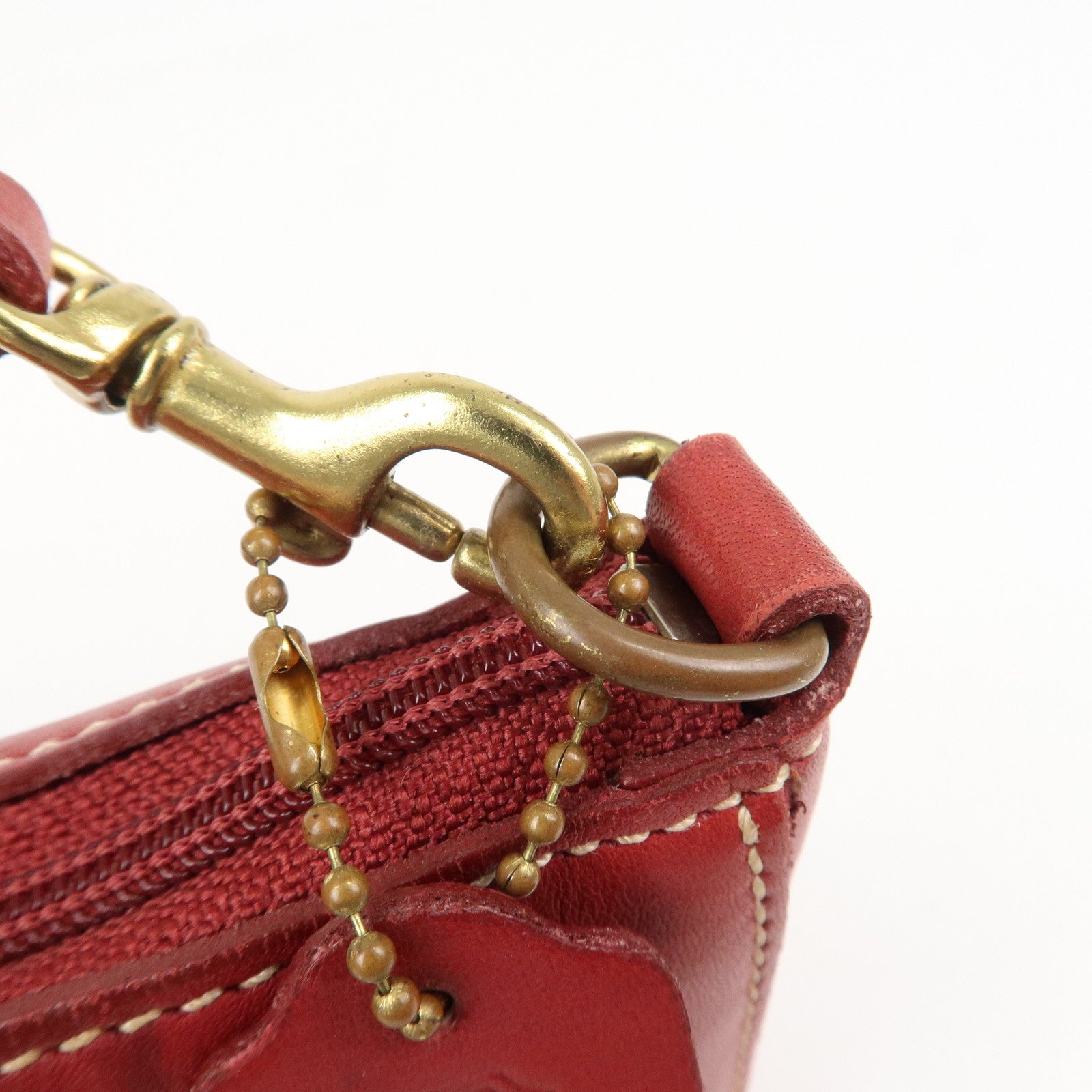 COACH Set Of 3 Leather Canvas Hand Bag Shoulder bag Red Navy White