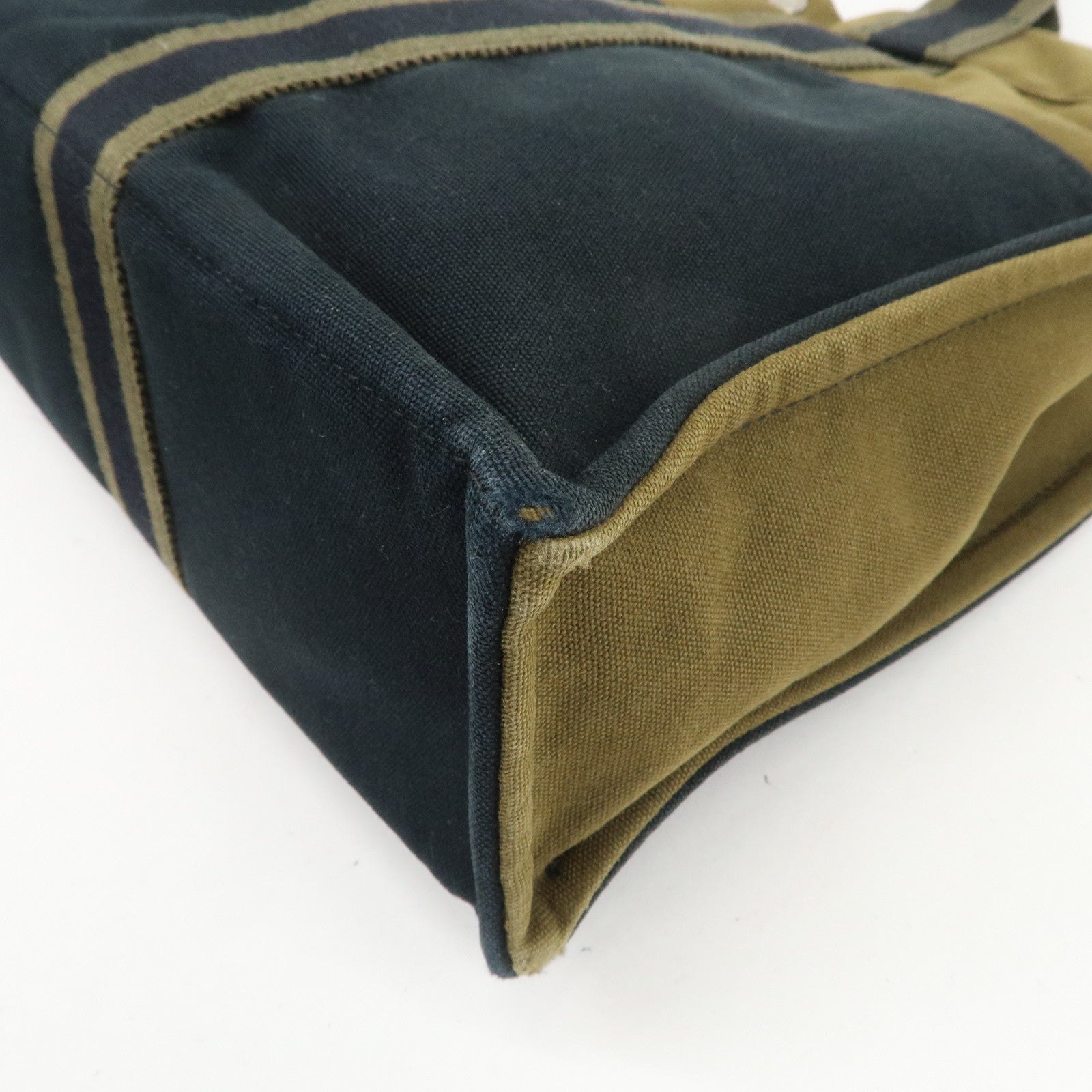 HERMES Fourre Tout MM Canvas Tote Bag Hand Bag Black Khaki